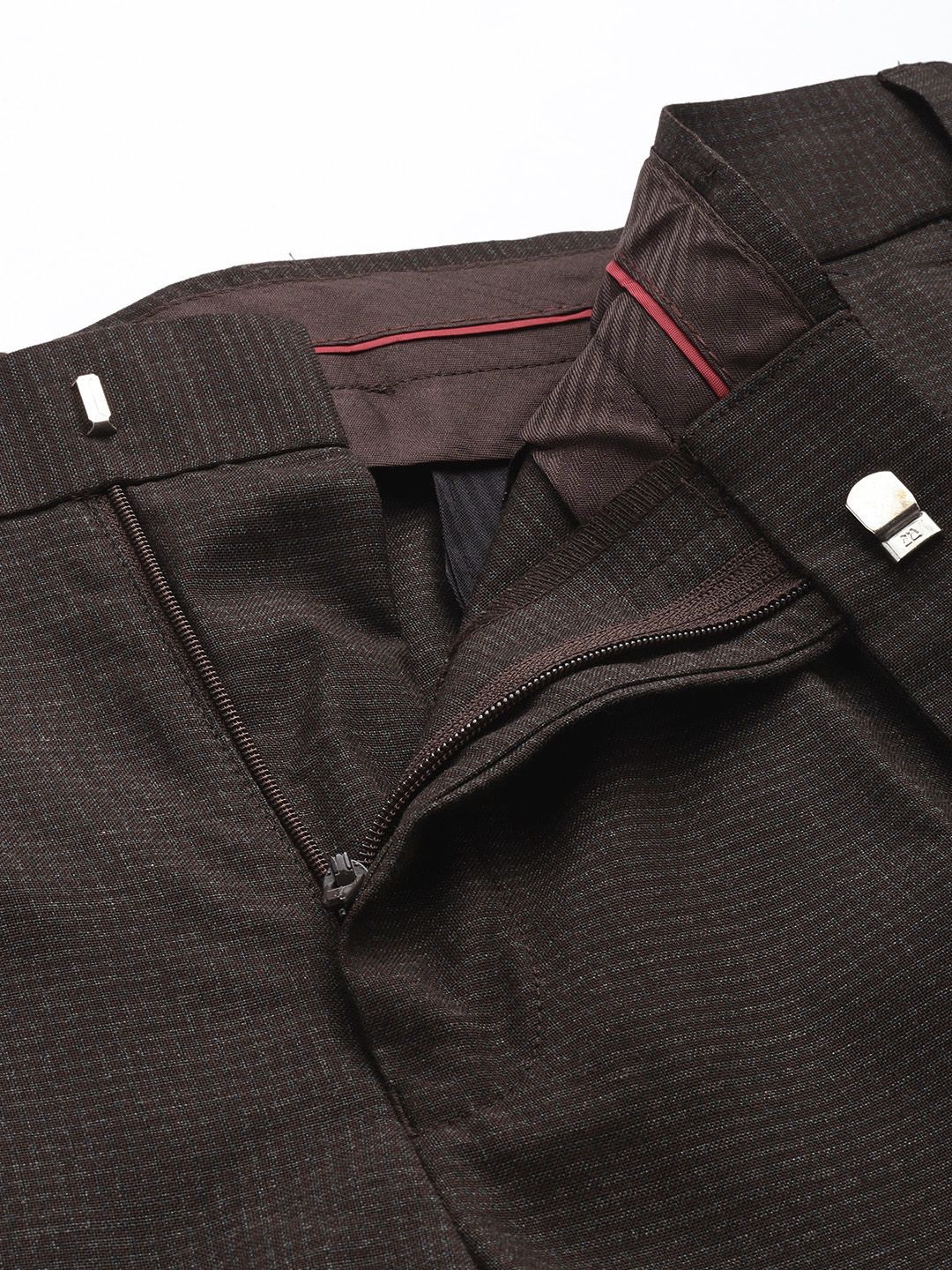 Park Avenue Men Checked Formal Trousers - Image 4