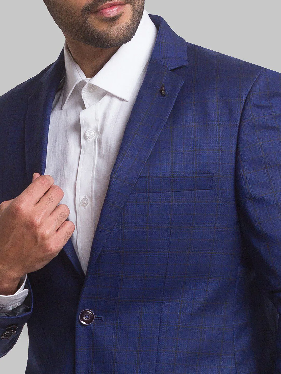 Park Avenue Men Checked Single-Breasted Super Slim-Fit 2-Piece Formal Suit - Image 2