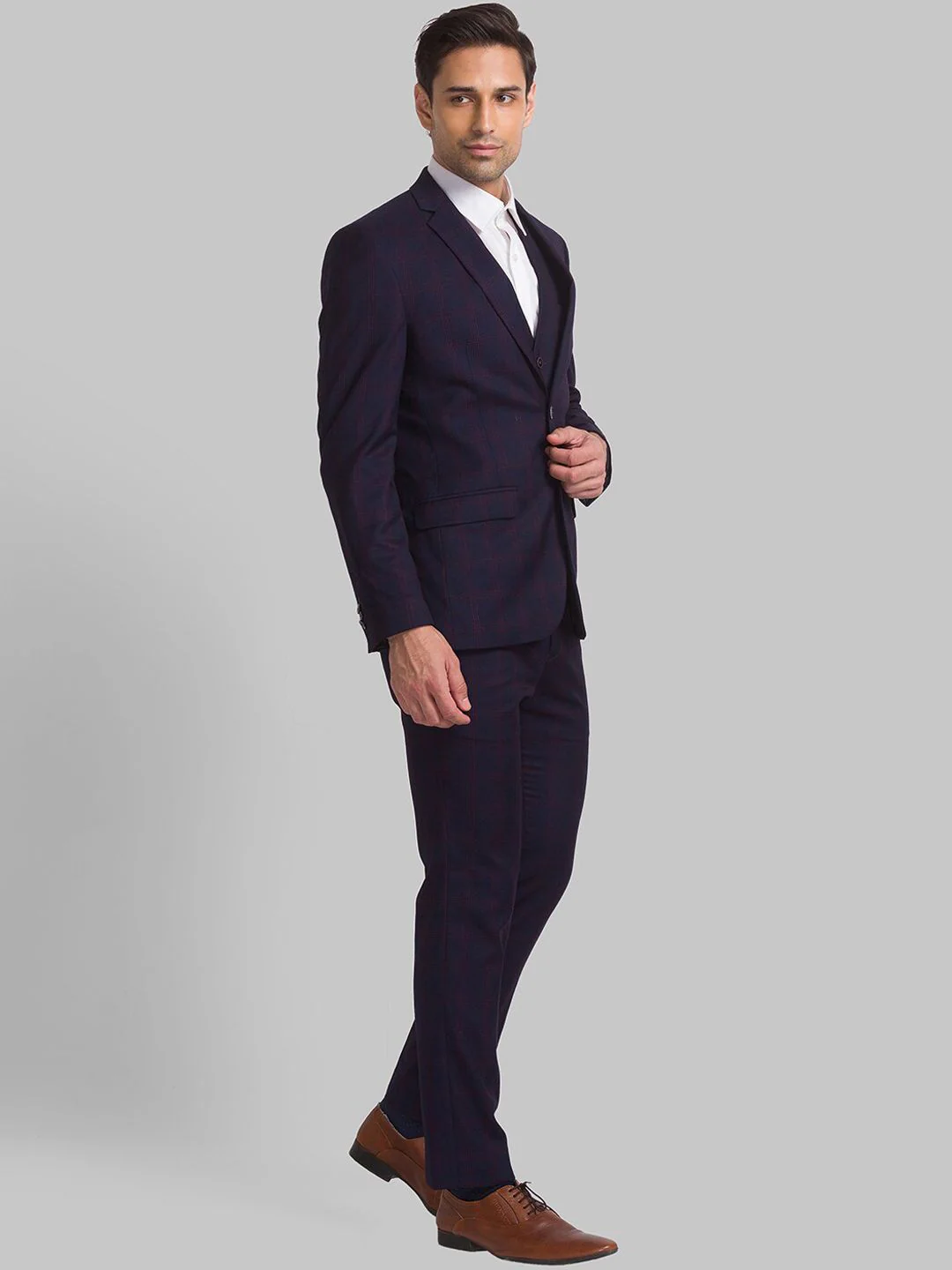 Park Avenue Men Checked Single-Breasted Super Slim-Fit 3-Piece Formal Suit - Image 5