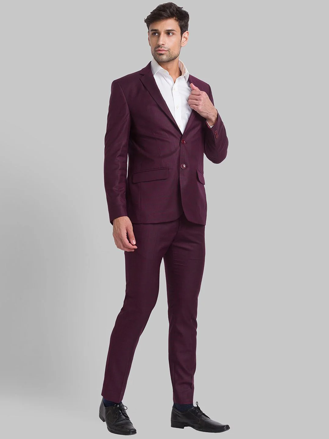 Park Avenue Men Checked Super 2 Piece Formal Suit - Image 3