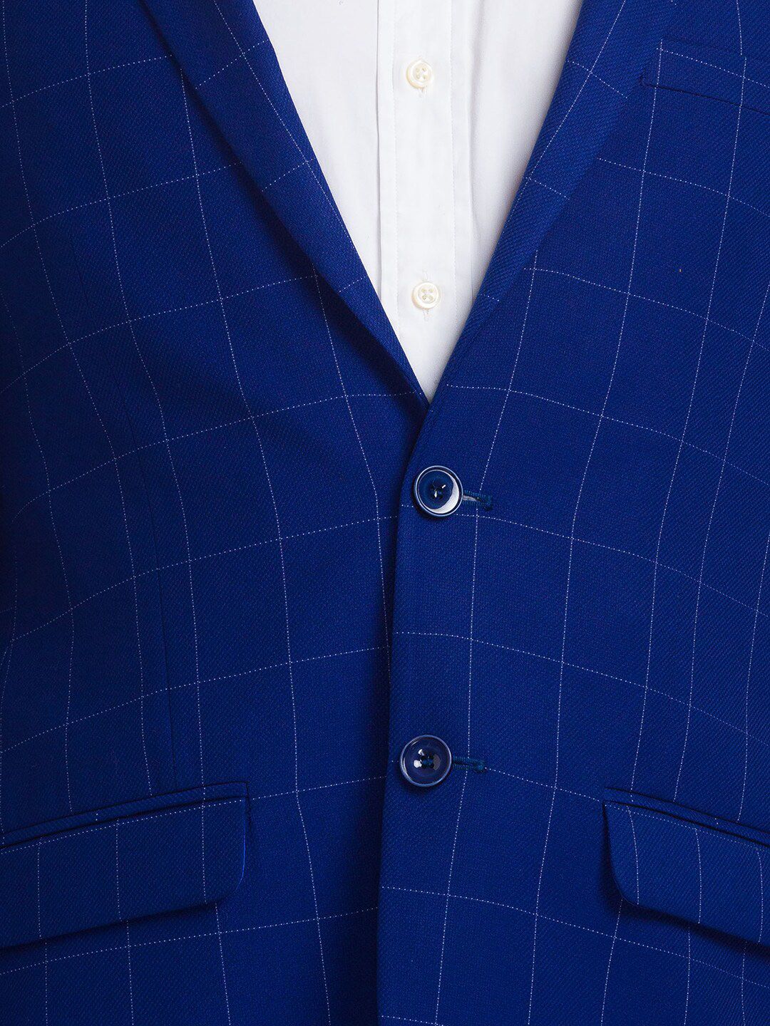 Park Avenue Men Checked Super Slim Fit 2 Piece Formal Suit - Image 7