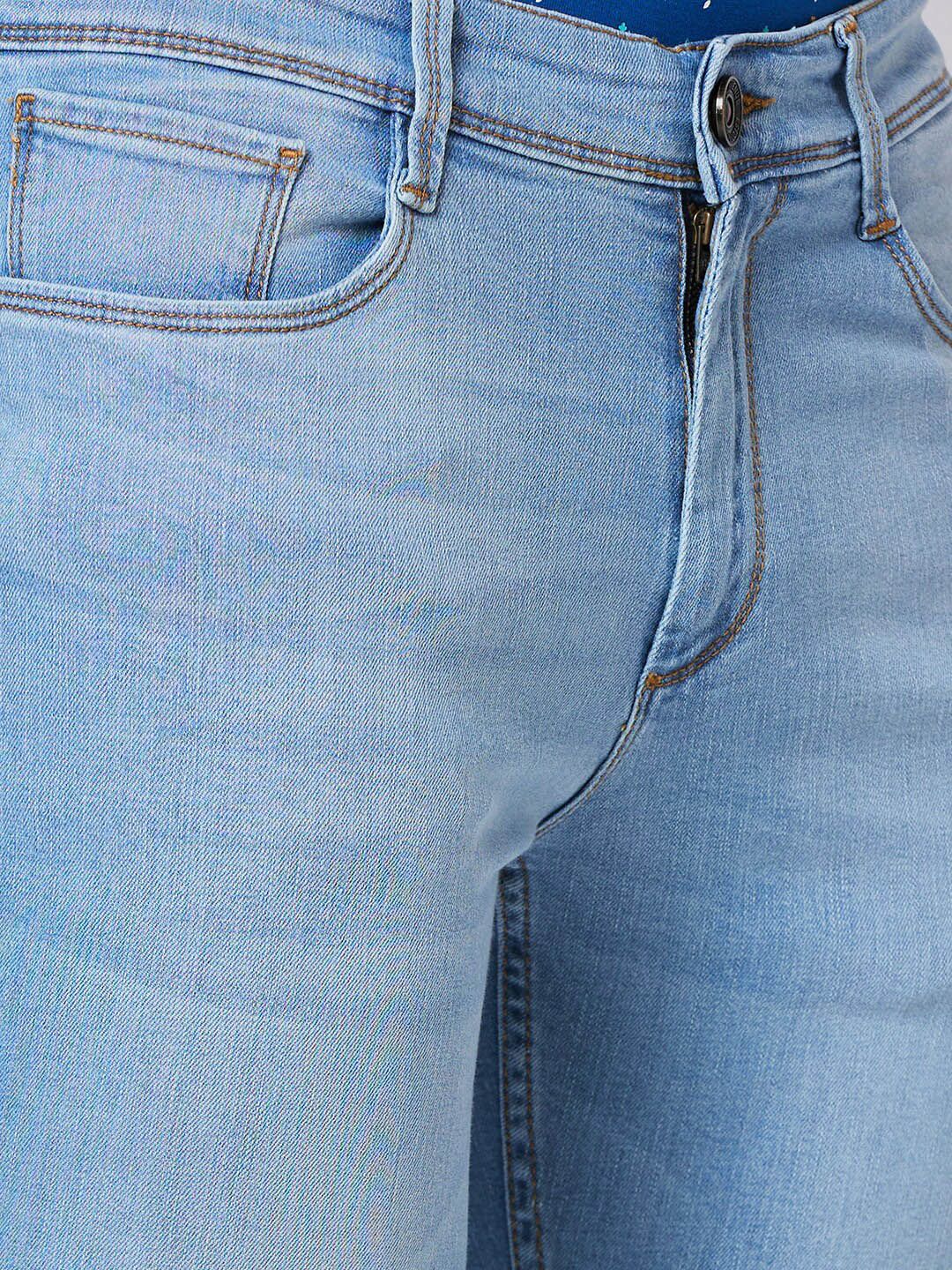Park Avenue Men Clean Look Slim Fit Low-Rise Light Fade Jeans - Image 6