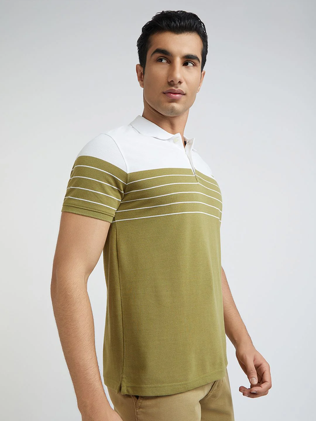 Park Avenue Men Colourblocked Polo Collar Slim Fit T-shirt - Image 3