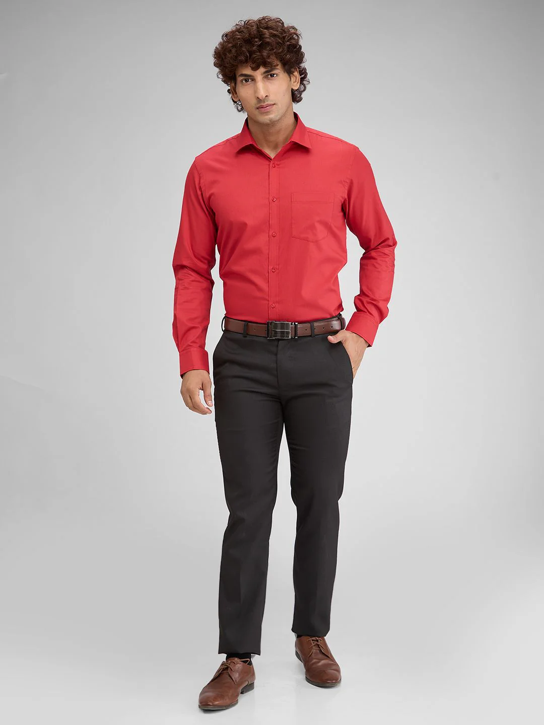 Park Avenue Men Cutaway Collar Solid Cotton Slim Fit Formal Shirt - Image 6