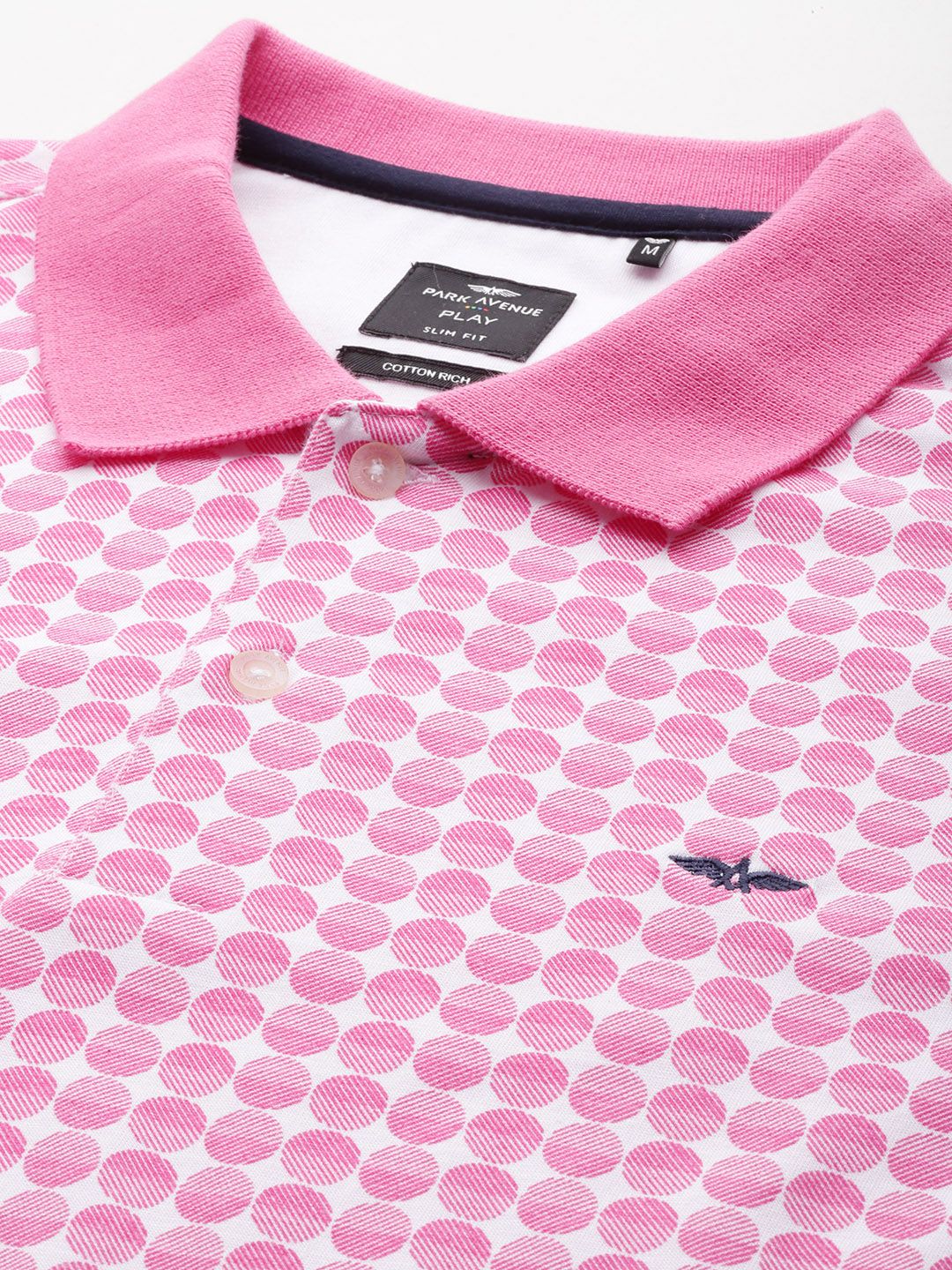 Park Avenue Men Geometric Print Polo Collar Slim Fit T-shirt - Image 2