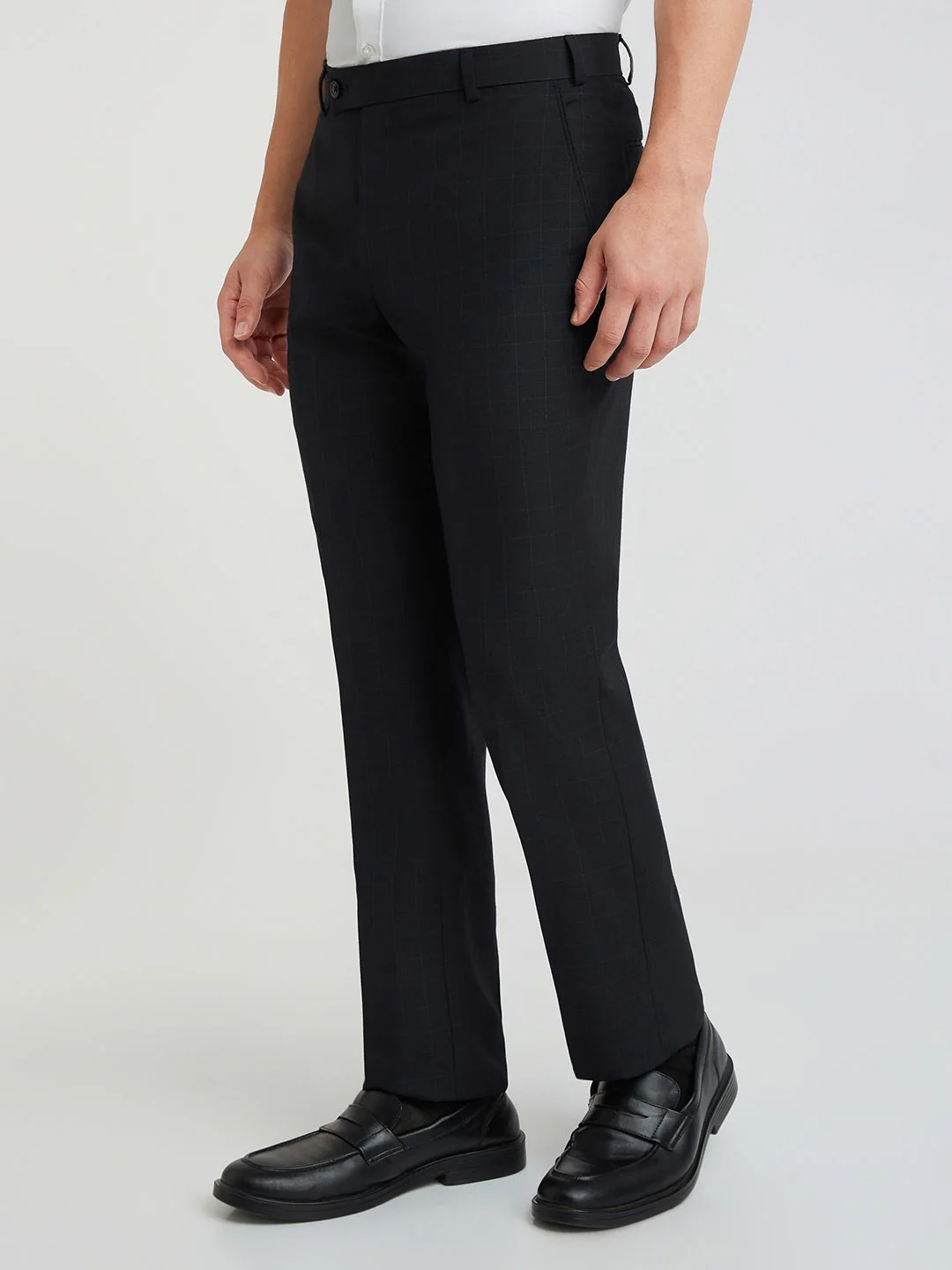 Park Avenue Men Mid-Rise Checked Smart Trousers - Image 3