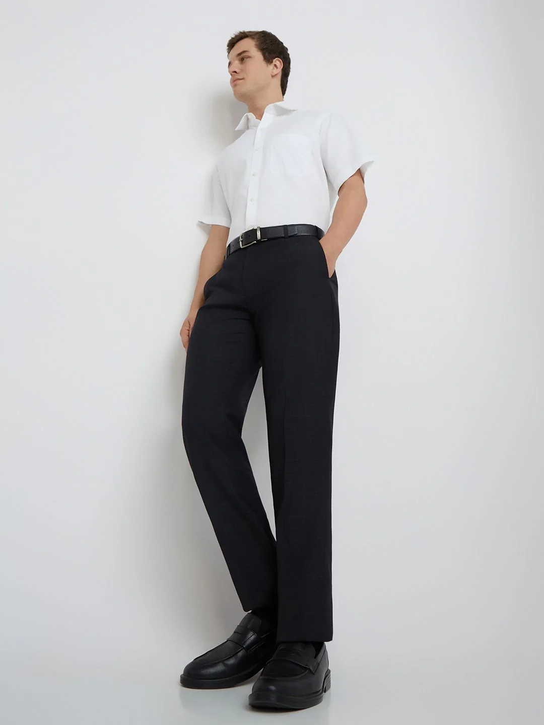 Park Avenue Men Mid-Rise Checked Smart Trousers - Image 4
