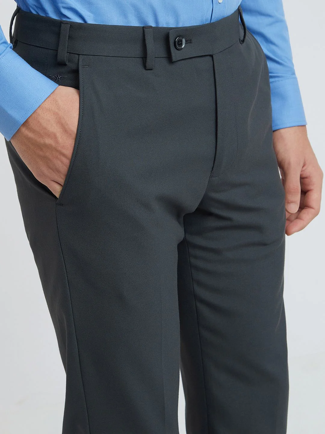 Park Avenue Men Mid-Rise Checked Smart Trousers - Image 6