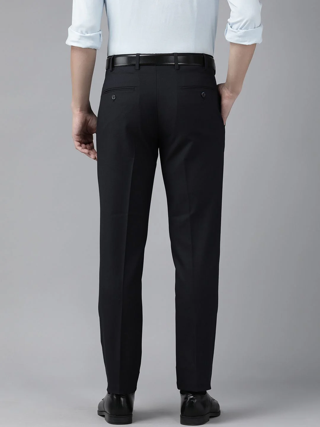 Park Avenue Men Navy Blue Trousers - Image 3