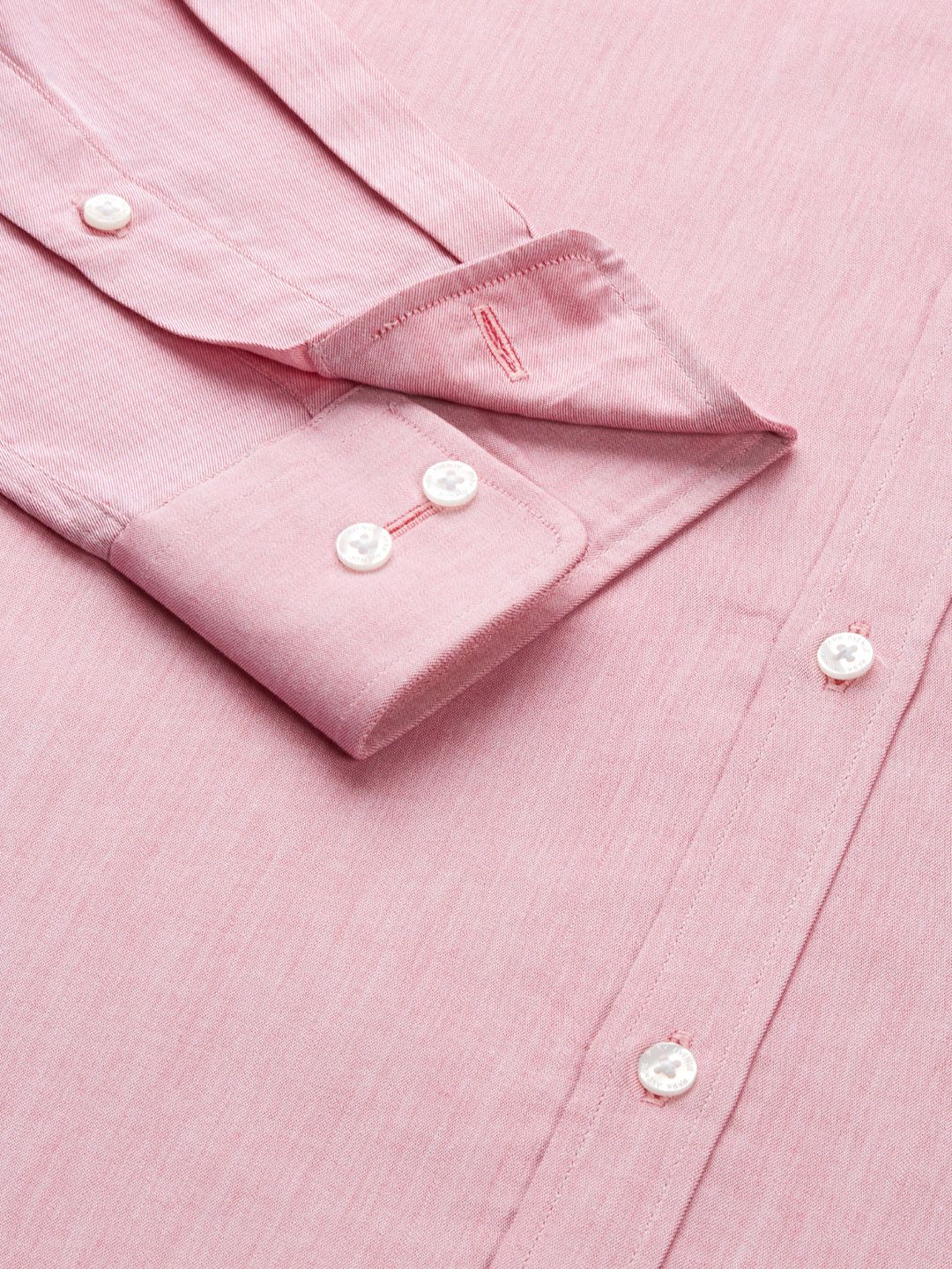 Park Avenue Men Pink Solid Slim Fit Formal Shirt - Image 3