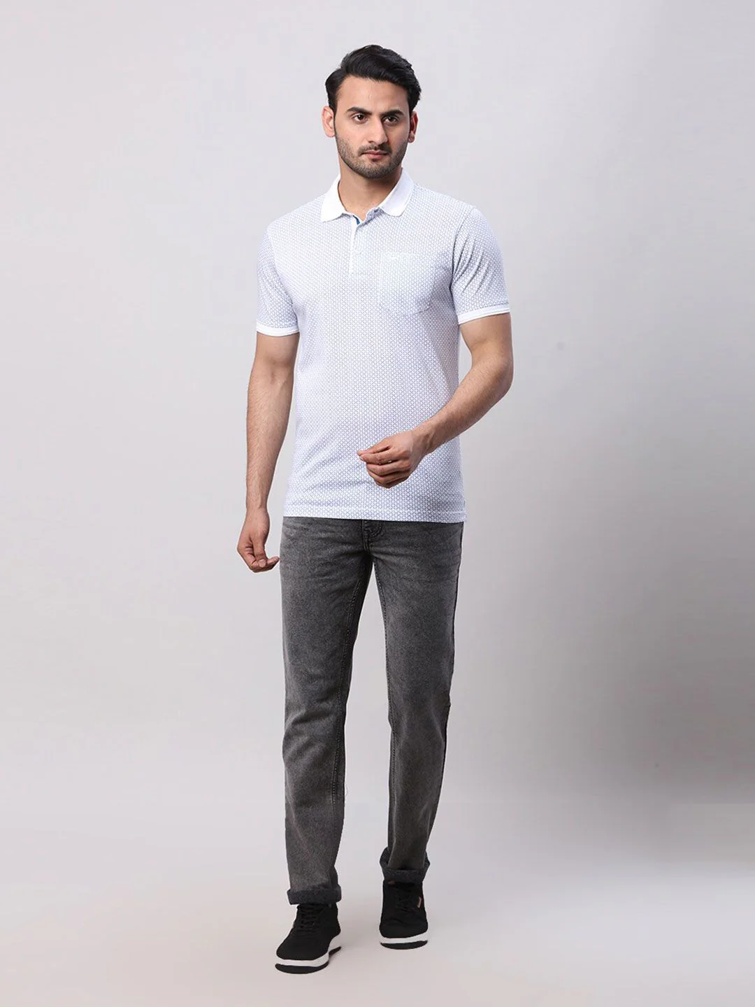 Park Avenue Men Polo Collar Pockets Slim Fit T-shirt - Image 6