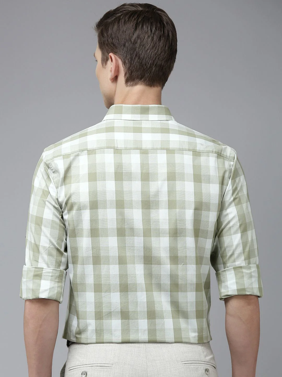Park Avenue Men Pure Cotton Slim Fit Buffalo Checks Formal Shirt - Image 4