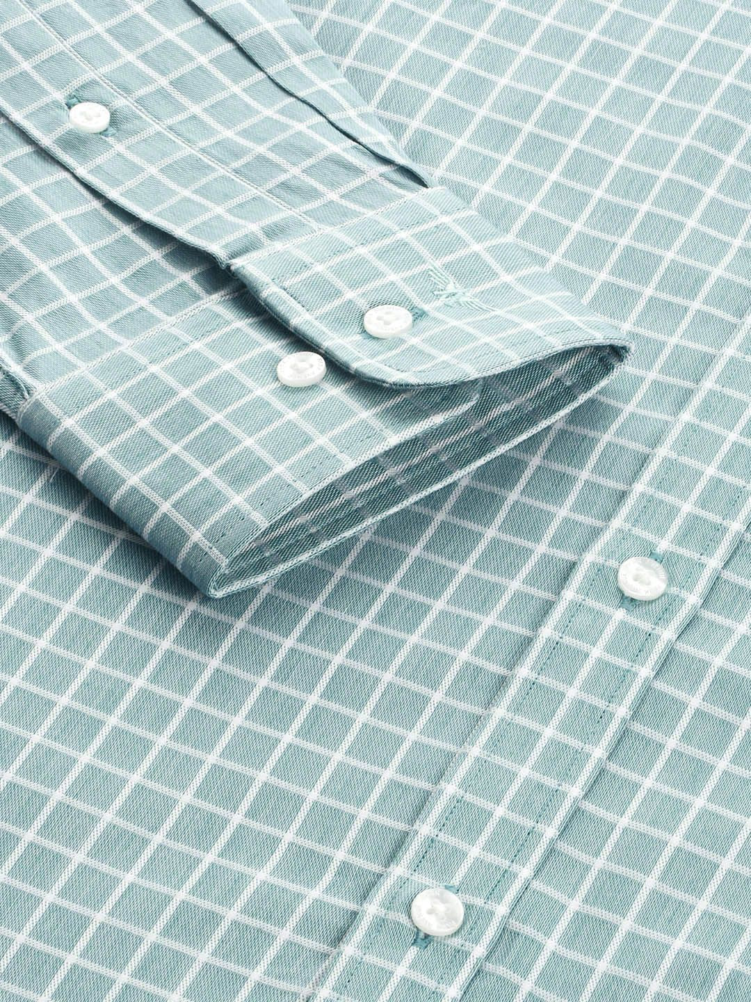 Park Avenue Men Pure Cotton Slim Fit Grid Tattersall Checks Opaque Formal Shirt - Image 3