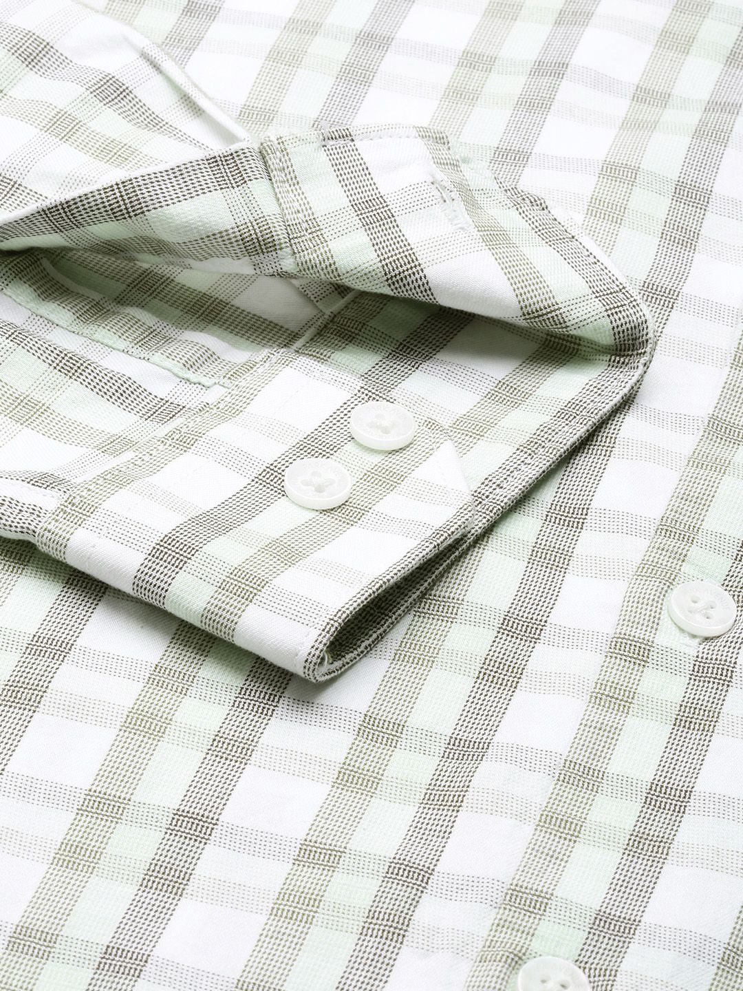 Park Avenue Men Pure Cotton Slim Fit Opaque Checked Casual Shirt - Image 3