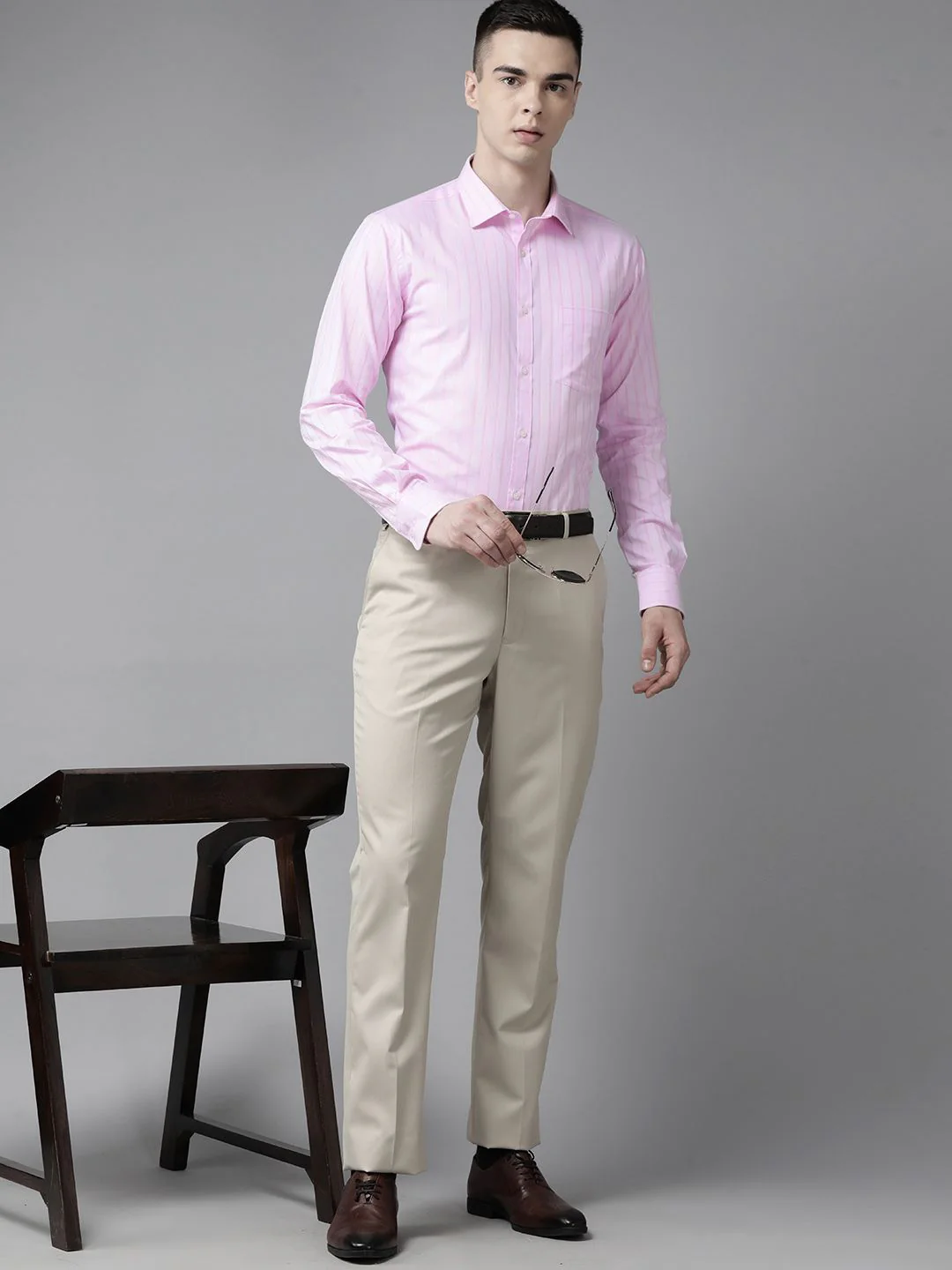 Park Avenue Men Pure Cotton Slim Fit Striped Formal Shirt - Image 6