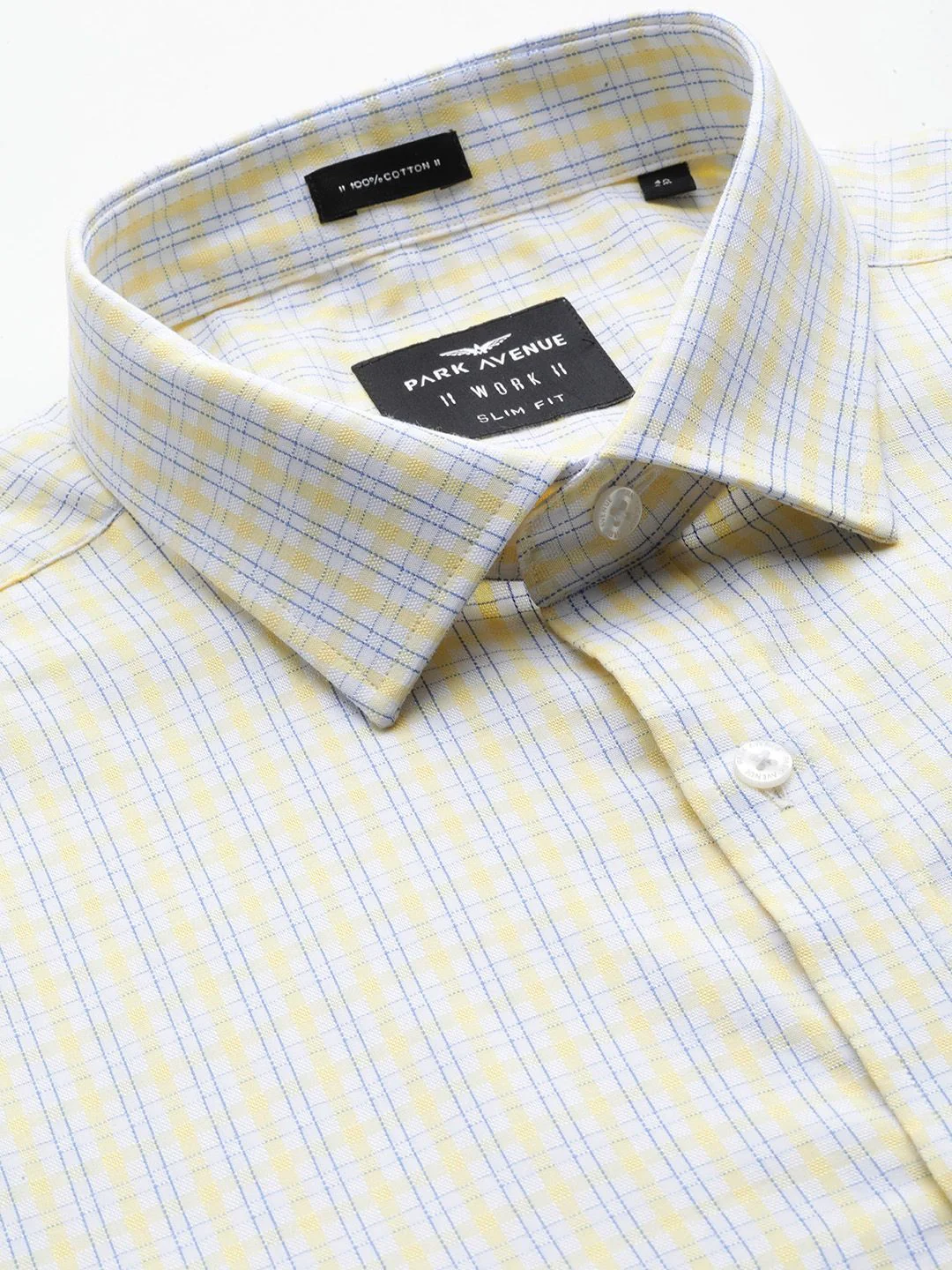 Park Avenue Men Pure Cotton Slim Fit Tartan Checked Formal Shirt - Image 2