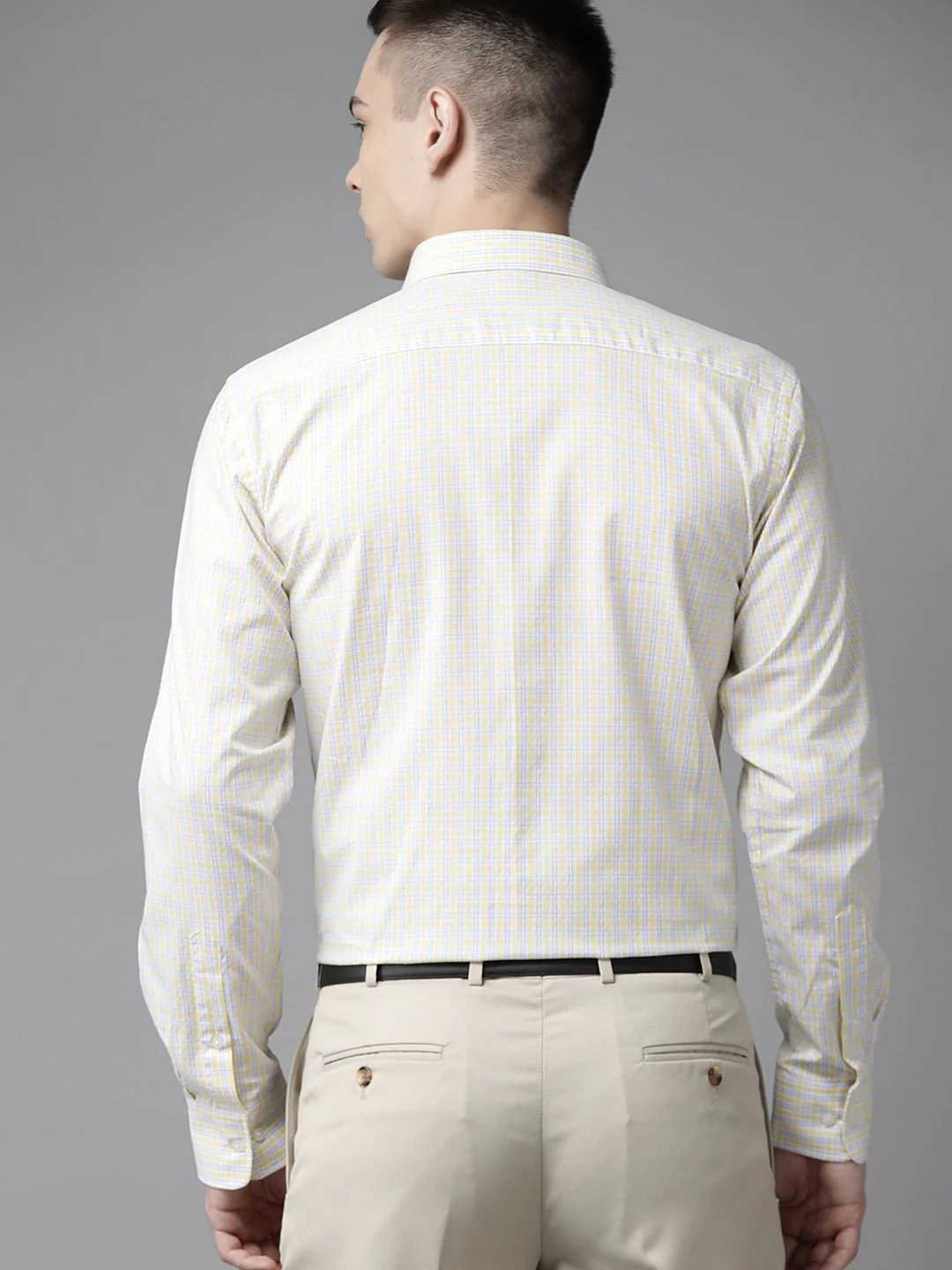 Park Avenue Men Pure Cotton Slim Fit Tartan Checked Formal Shirt - Image 4