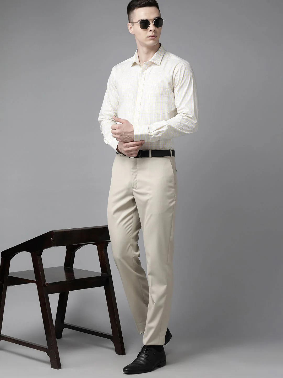 Park Avenue Men Pure Cotton Slim Fit Tartan Checked Formal Shirt - Image 6
