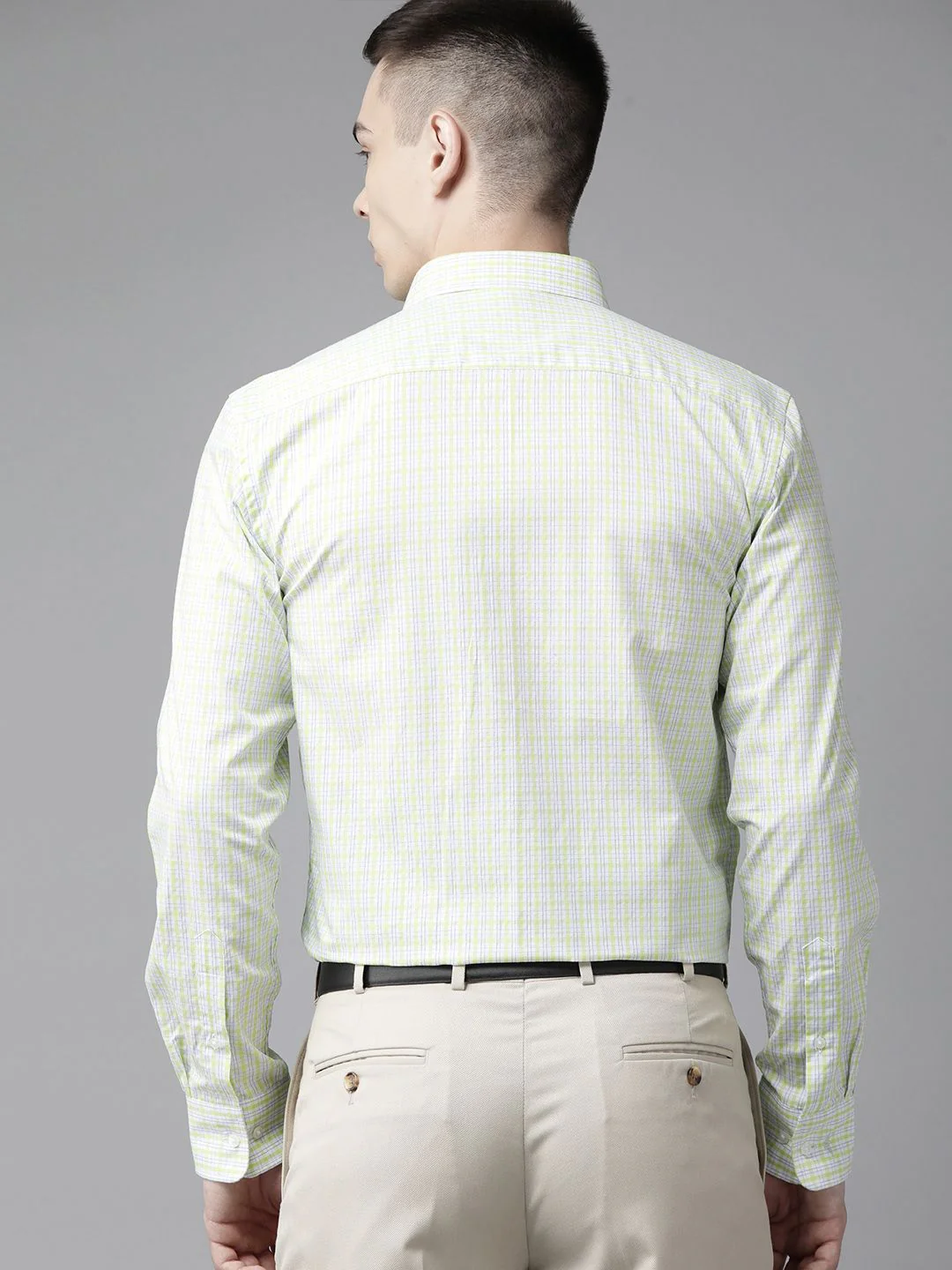 Park Avenue Men Pure Cotton Slim Fit Tartan Checked Formal Shirt - Image 4