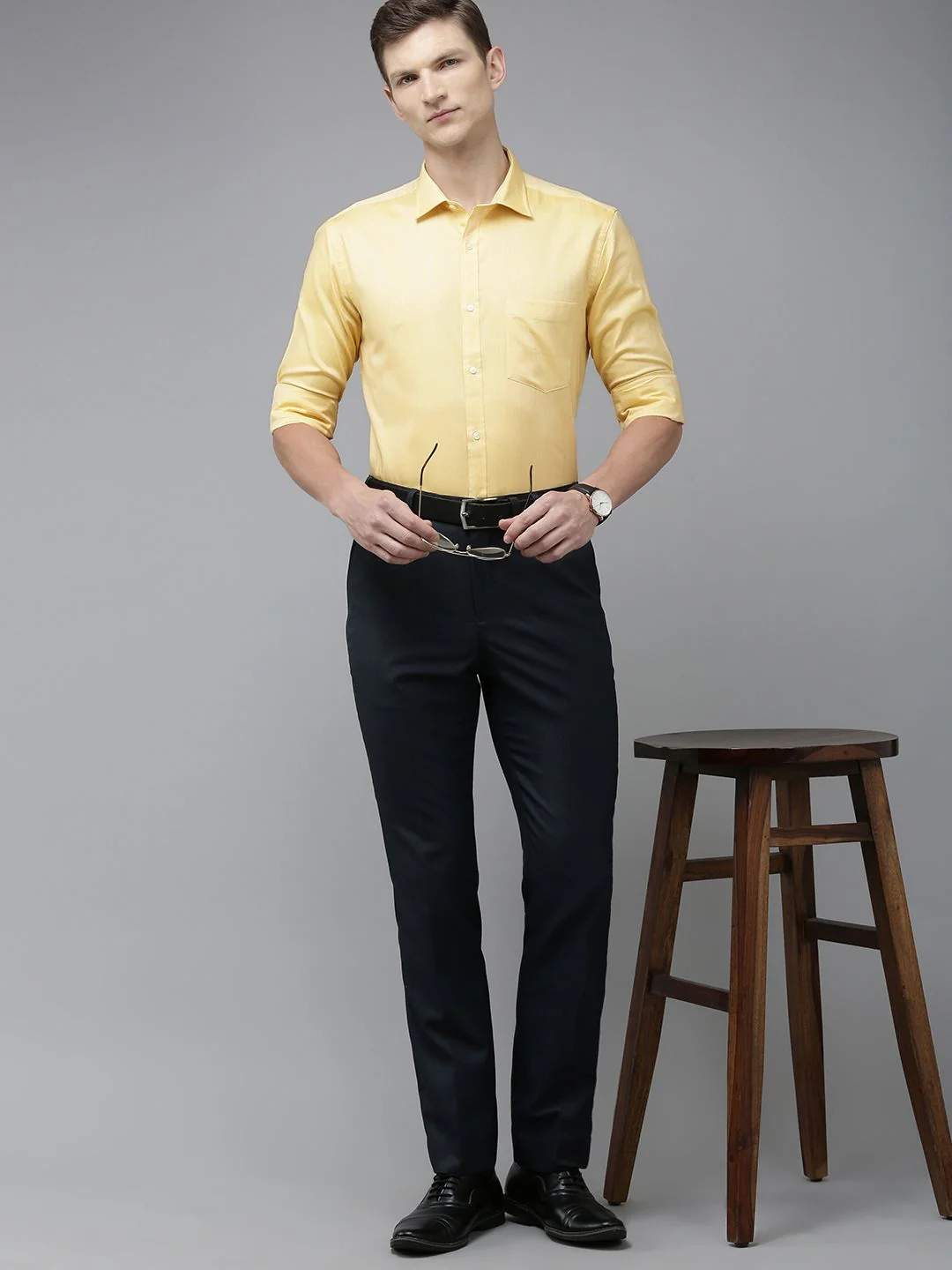 Park Avenue Men Pure Cotton Slim Fit Textured Formal Shirt - Image 6