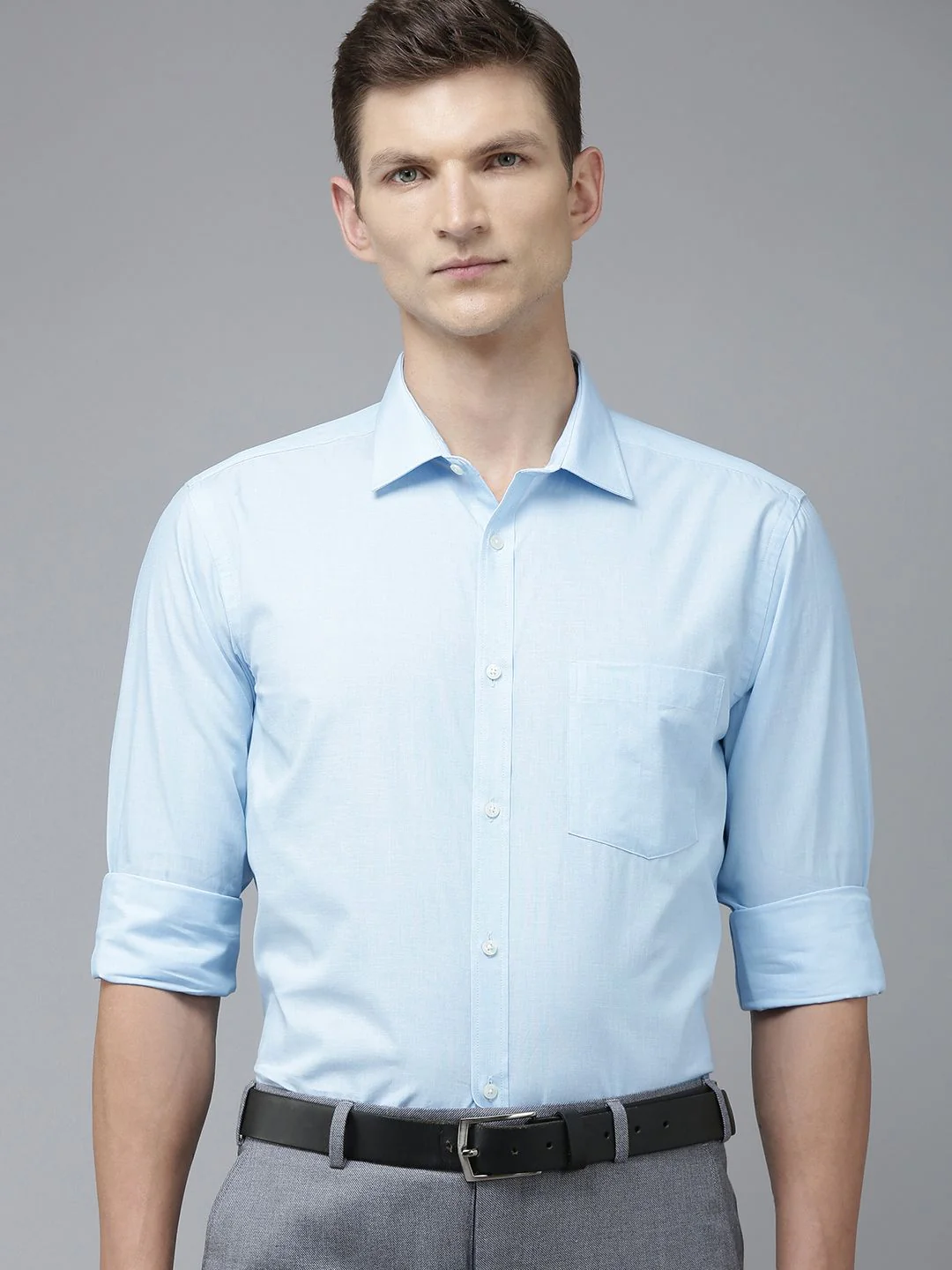 Park Avenue Men Pure Cotton Solid Slim Fit Opaque Formal Shirt - Image 5