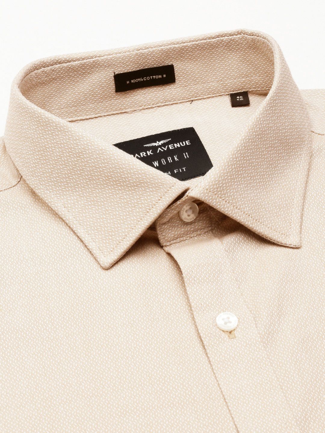 Park Avenue Men Pure Cotton Textured Slim Fit Formal Shirt - Image 2