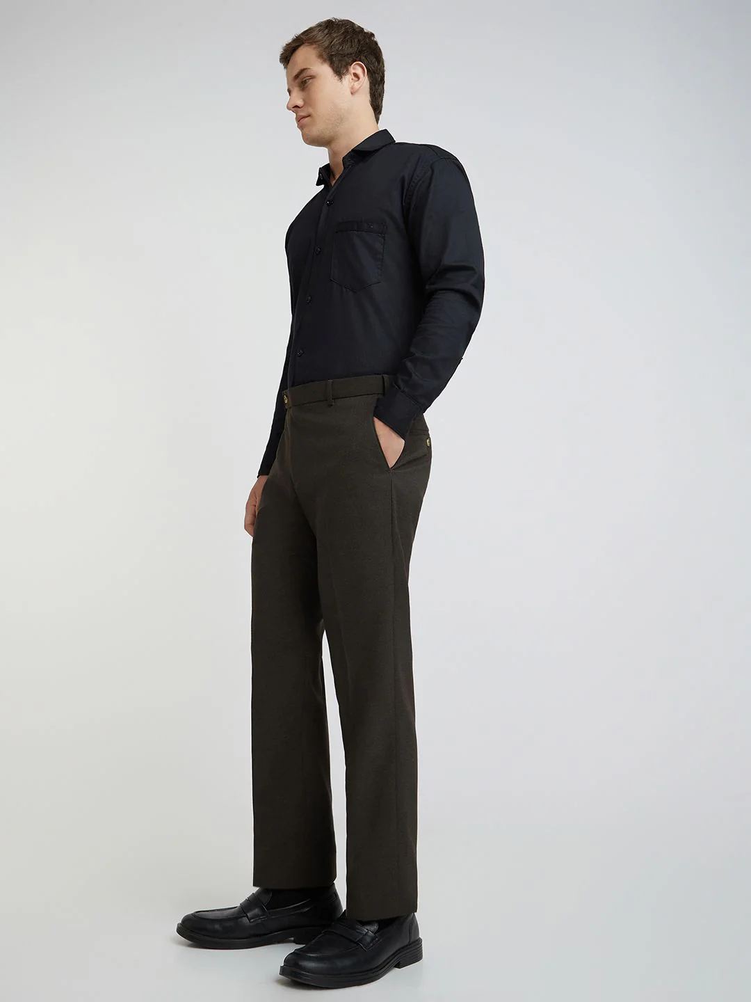 Park Avenue Men Regular Fit Formal Trousers - Image 4