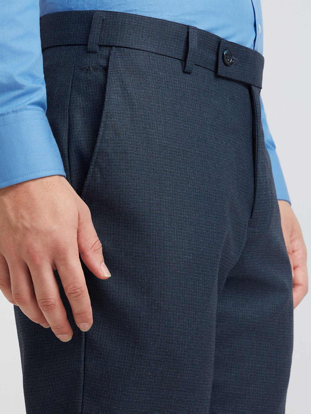 Park Avenue Men Self-Design Formal Trousers - Image 6
