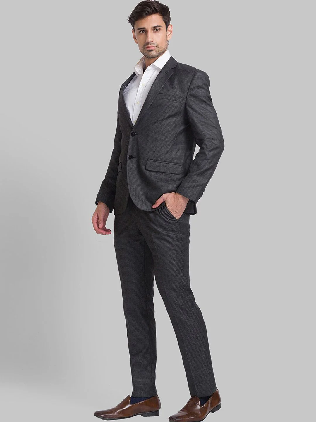 Park Avenue Men Single-Breasted Super Slim-Fit 2-Piece Suit - Image 5