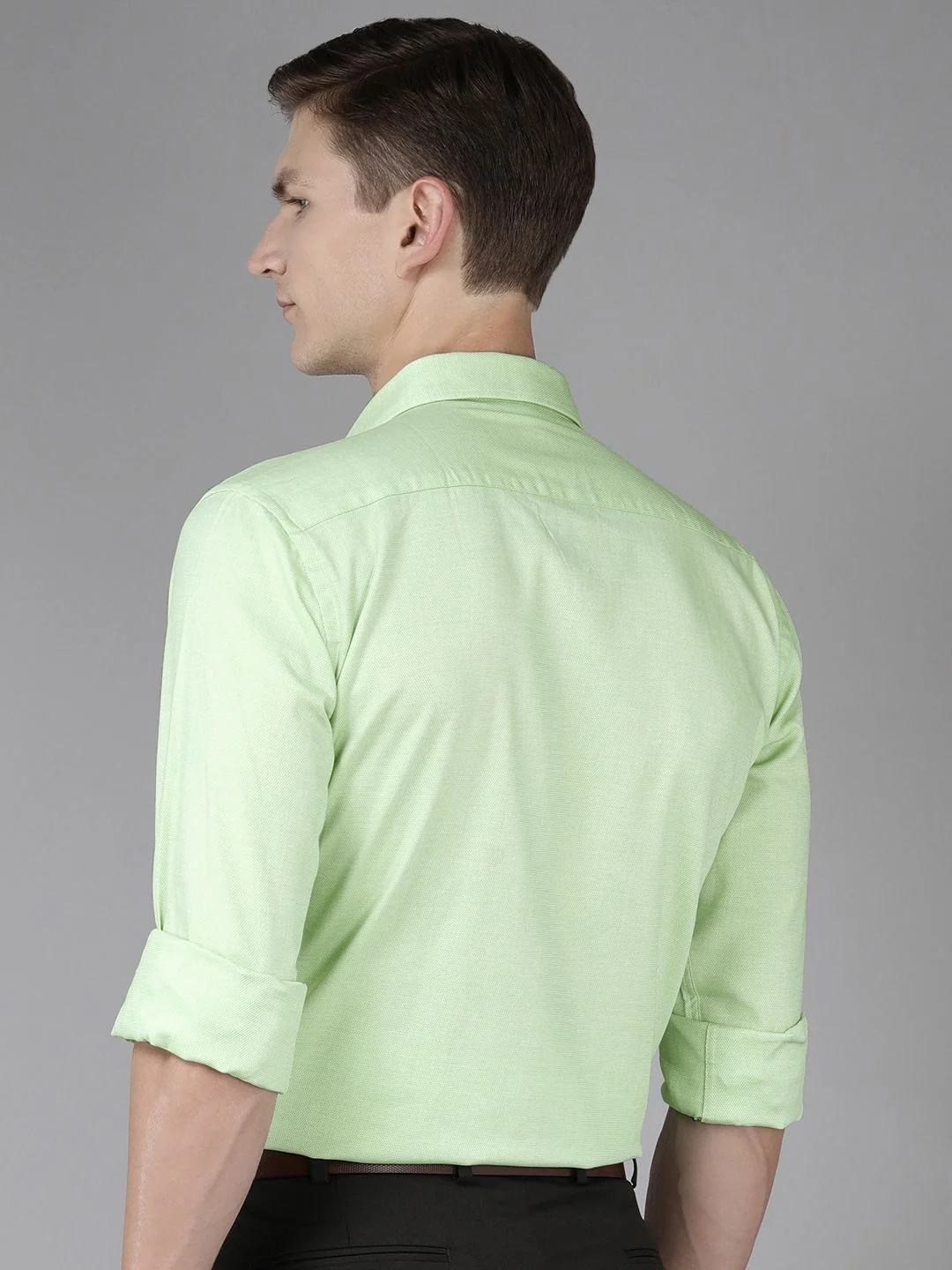Park Avenue Men Slim Fit Micro Ditsy Opaque Self Design Pure Cotton Formal Shirt - Image 6