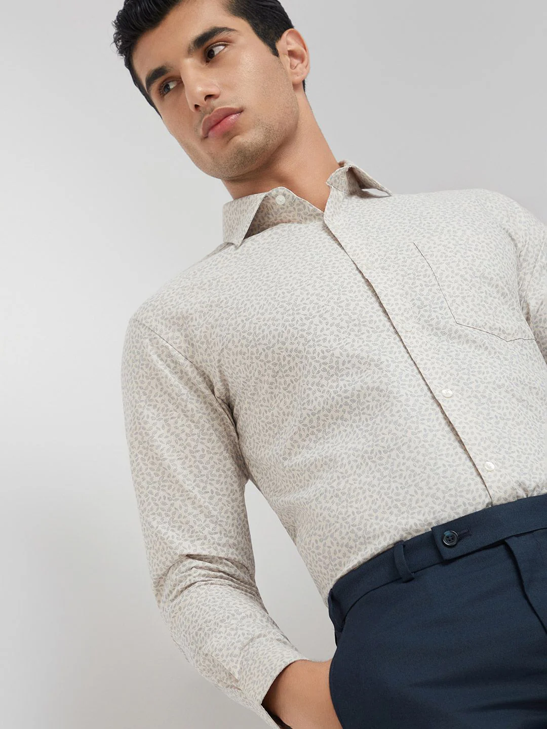 Park Avenue Men Slim Fit Printed Pure Cotton Formal Shirt - Image 2