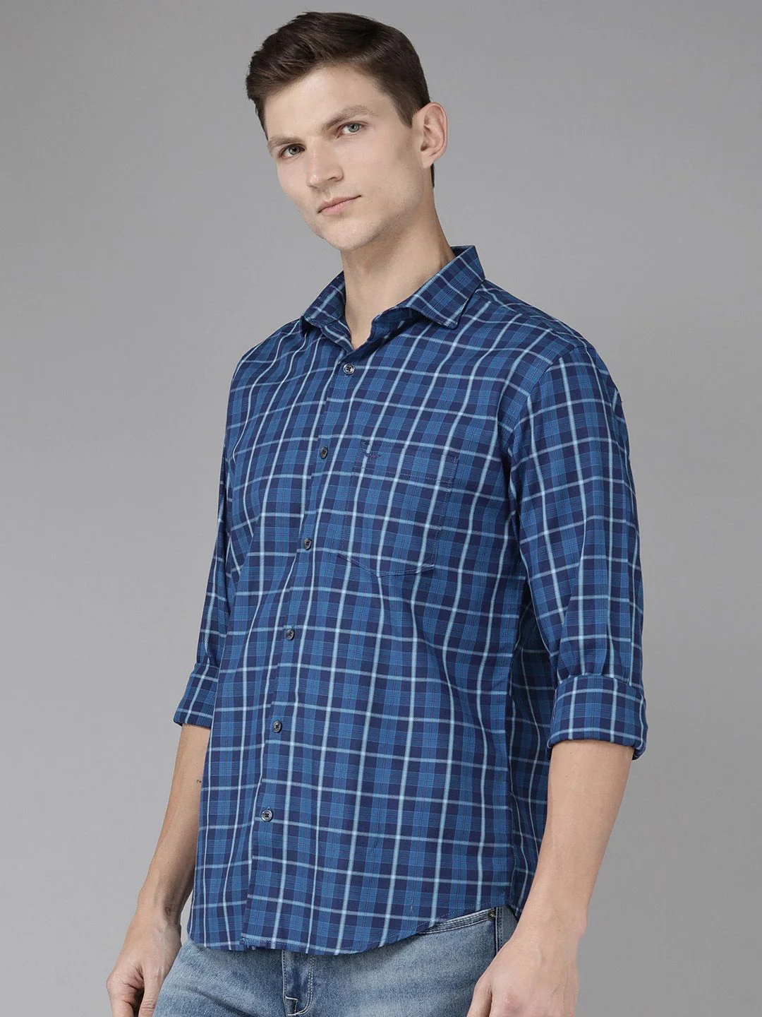 Park Avenue Men Slim Fit Tartan Checks Opaque Pure Cotton Casual Shirt - Image 4