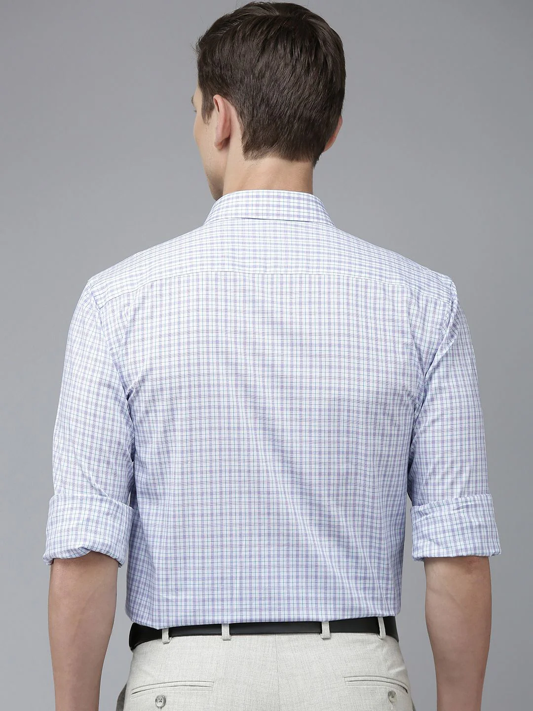 Park Avenue Men Slim Fit Tartan Checks Opaque Pure Cotton Formal Shirt - Image 4