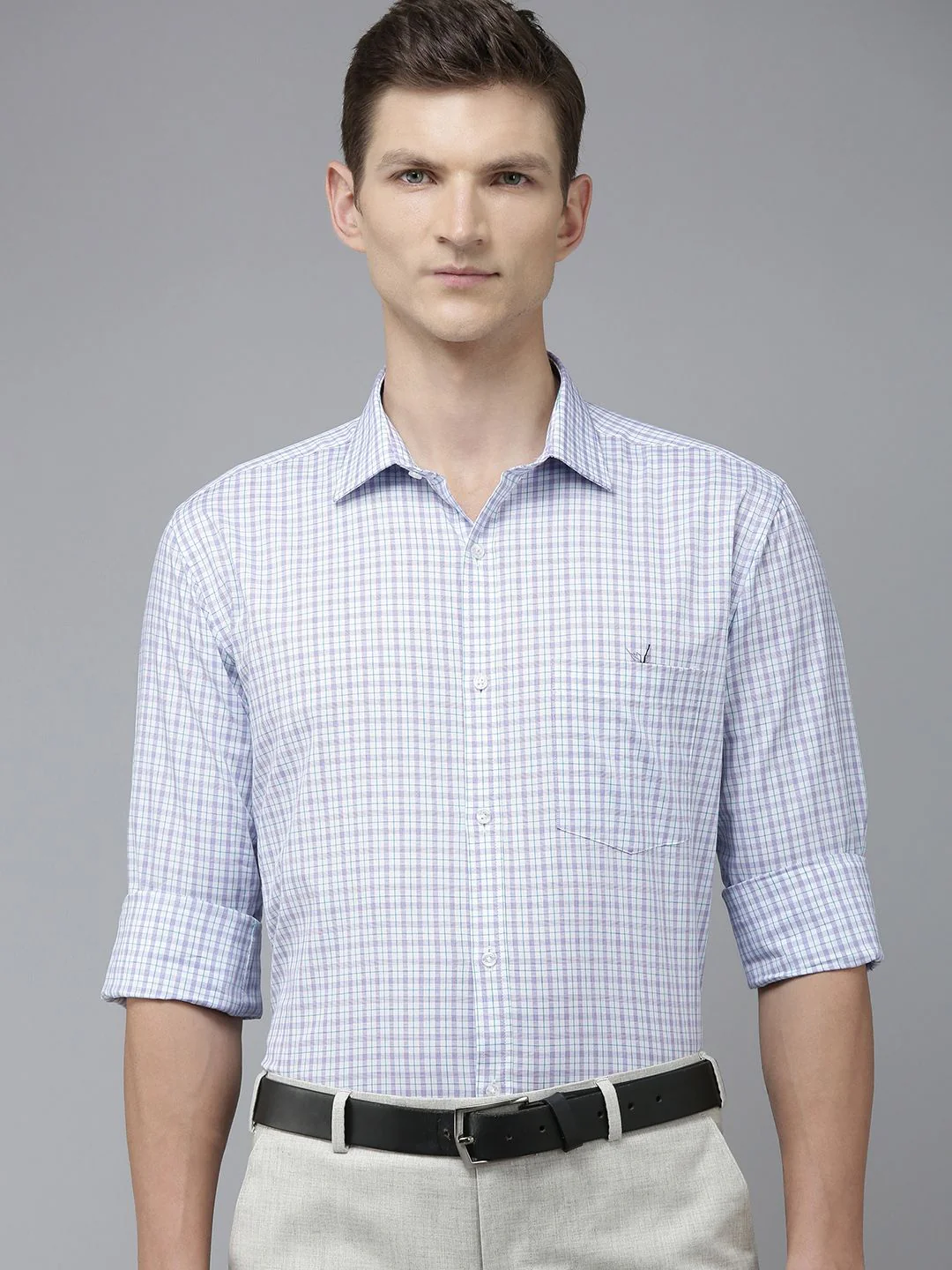 Park Avenue Men Slim Fit Tartan Checks Opaque Pure Cotton Formal Shirt - Image 5