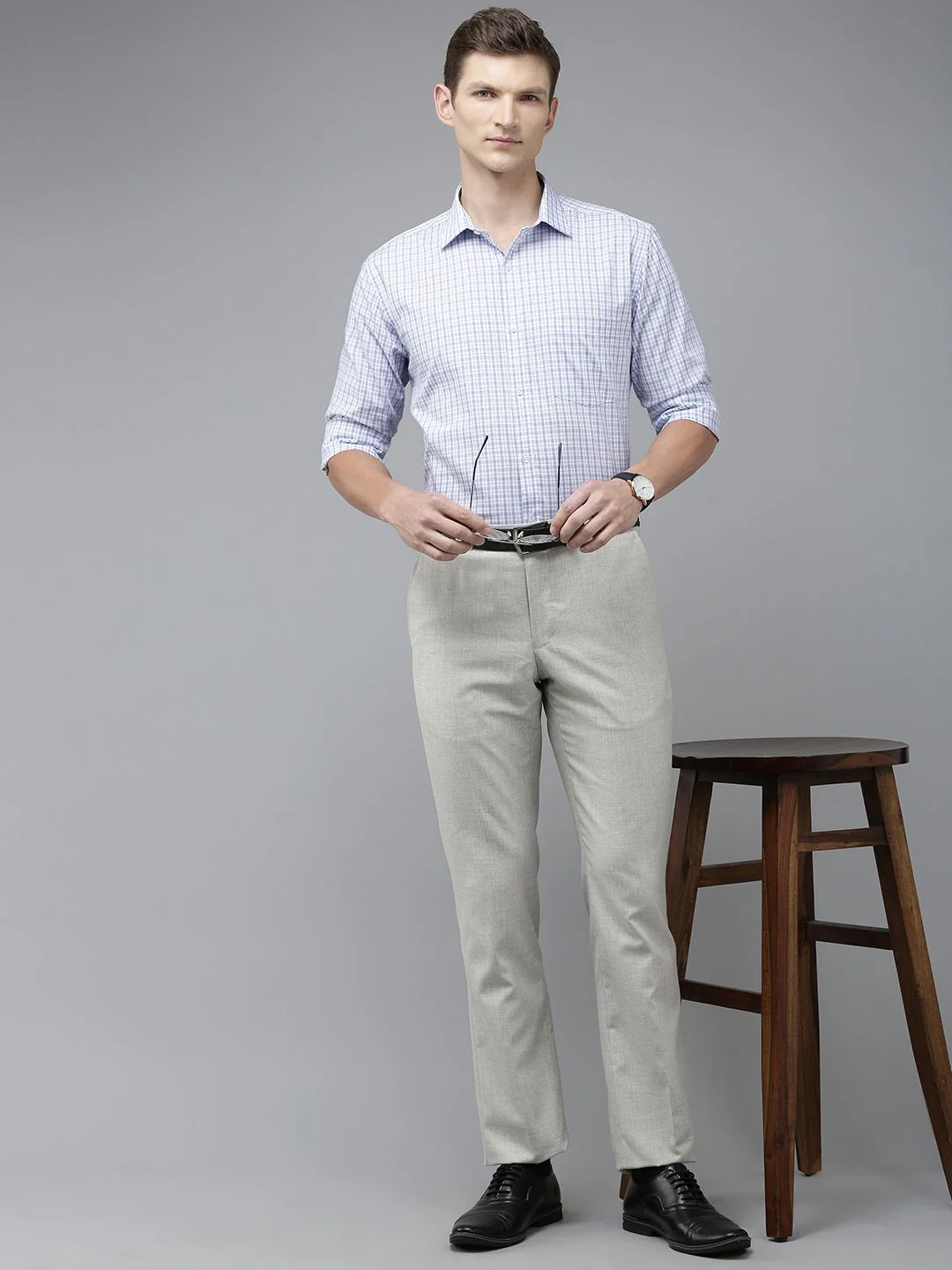 Park Avenue Men Slim Fit Tartan Checks Opaque Pure Cotton Formal Shirt - Image 6