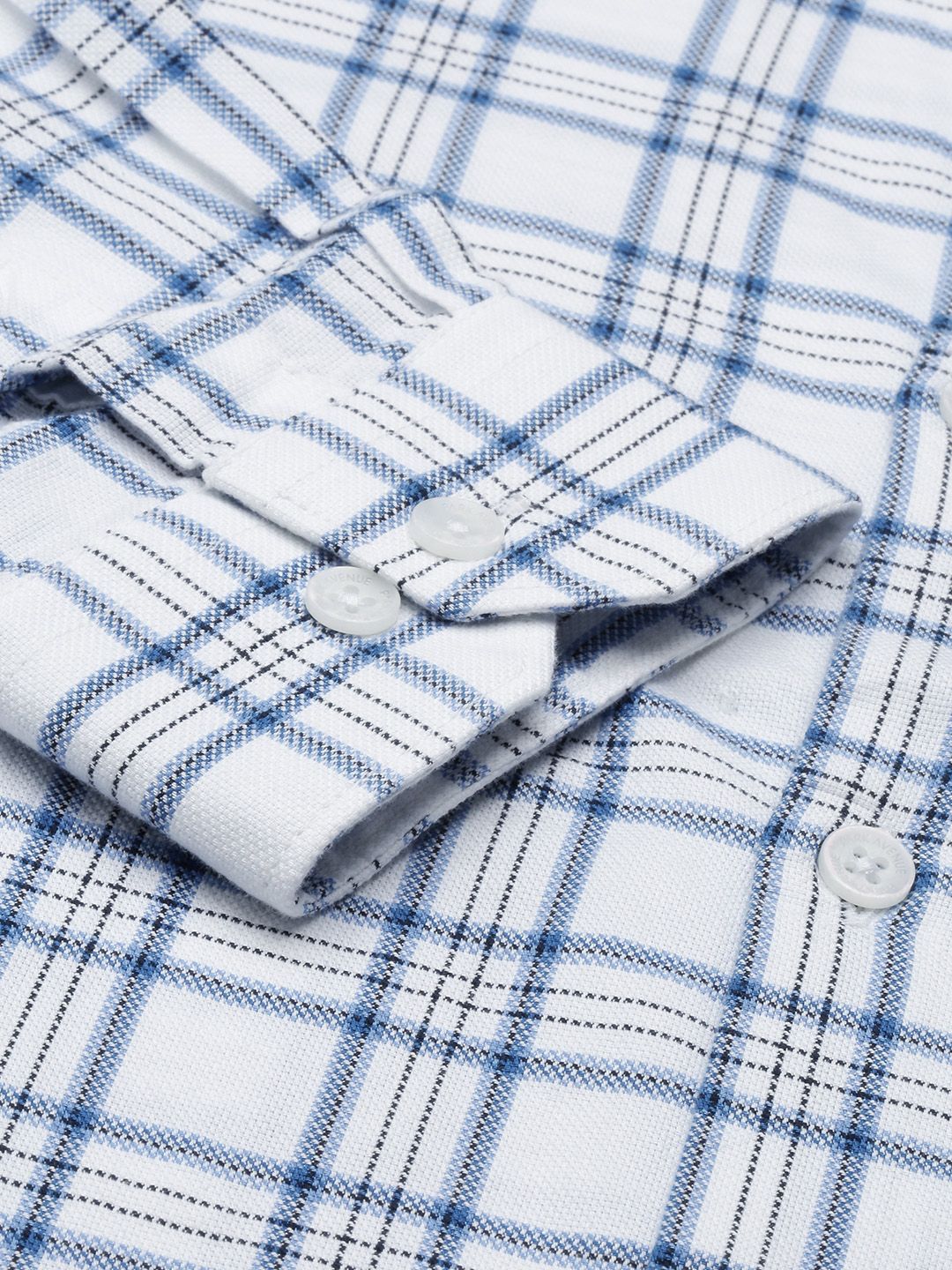 Park Avenue Men Slim Fit Tartan Checks Opaque Pure Cotton Formal Shirt - Image 3