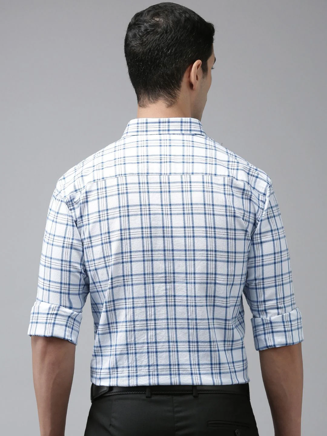 Park Avenue Men Slim Fit Tartan Checks Opaque Pure Cotton Formal Shirt - Image 4