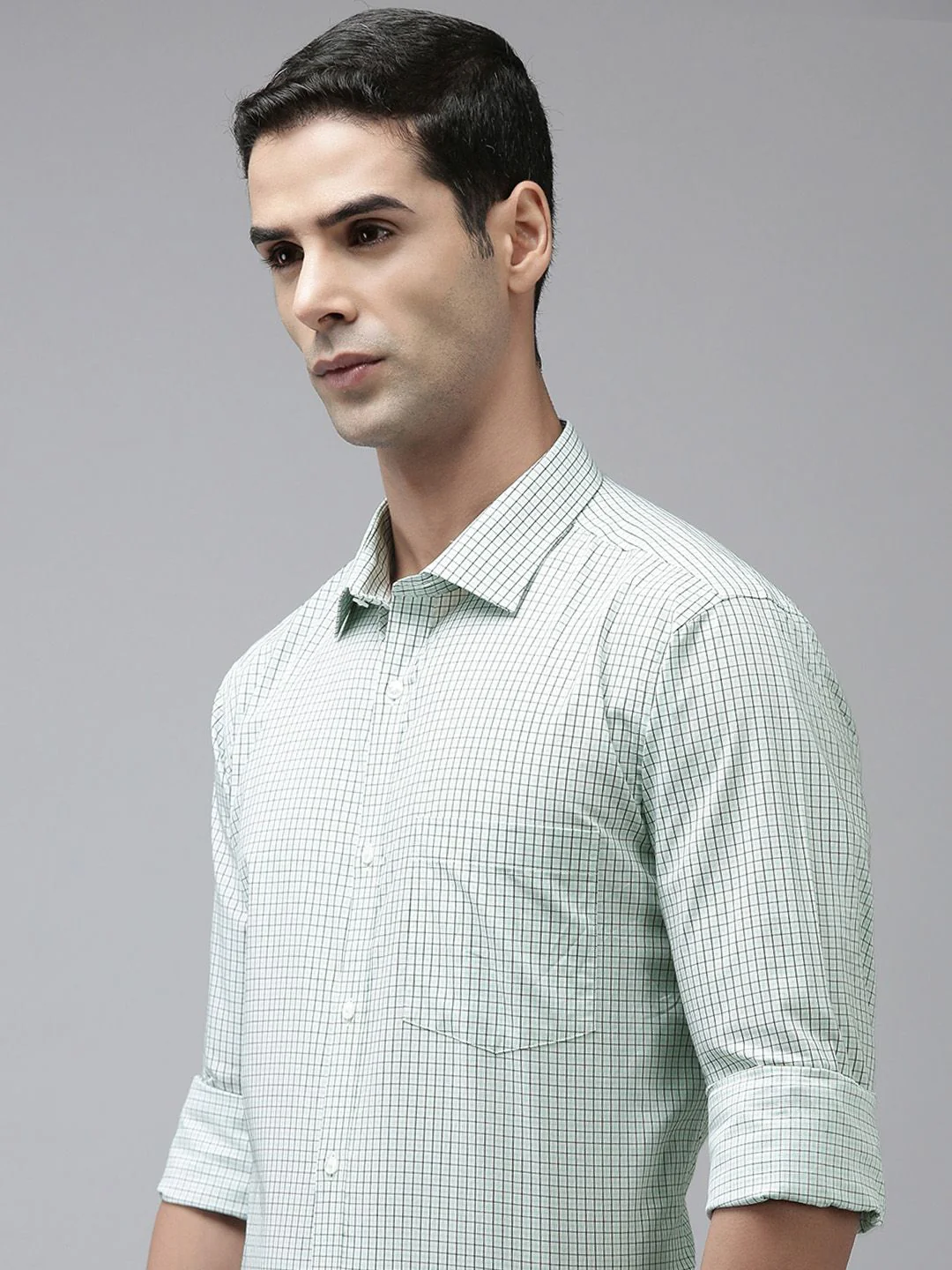 Park Avenue Men Slim Fit Tartan Checks Opaque Pure Cotton Formal Shirt