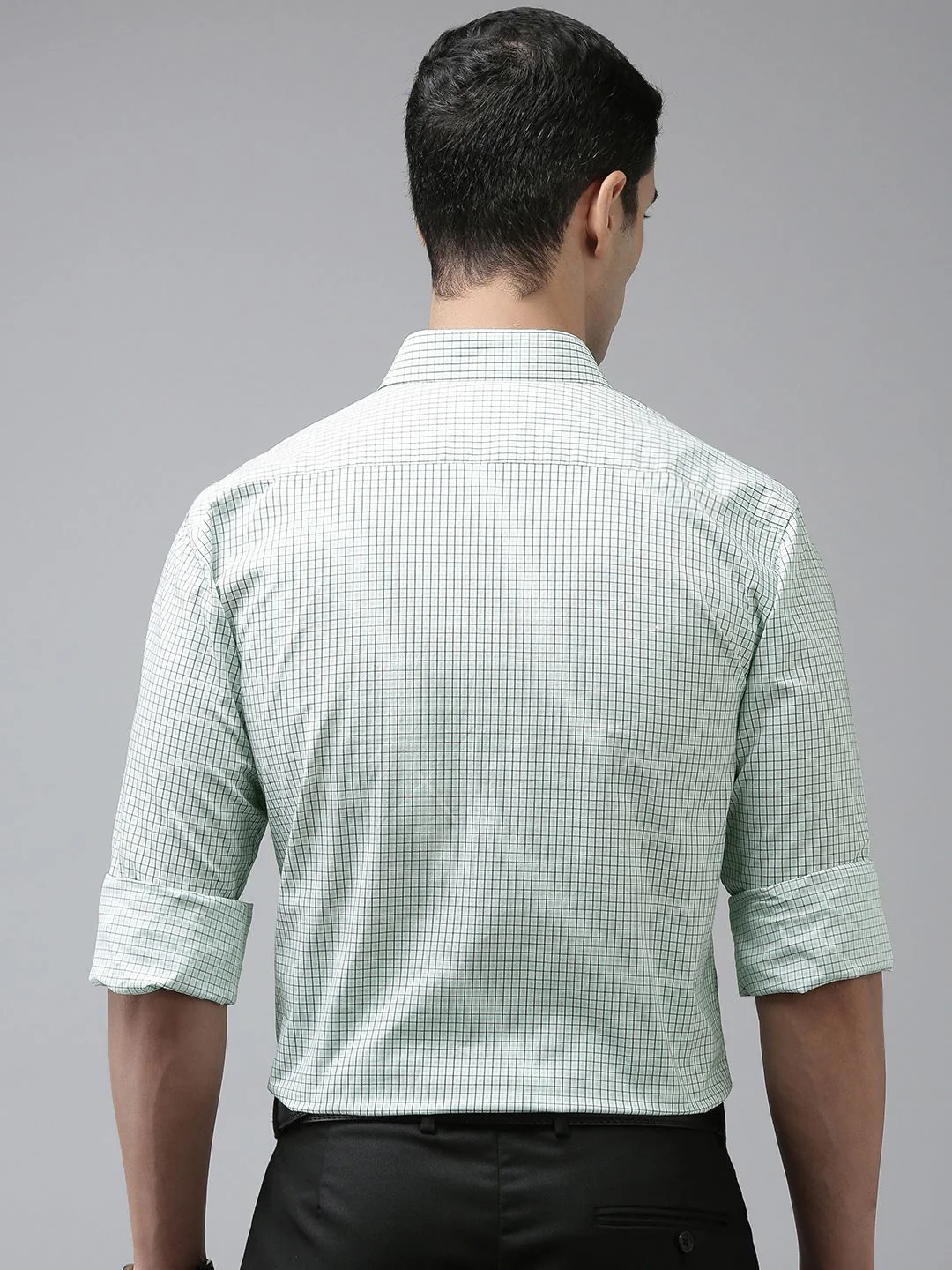 Park Avenue Men Slim Fit Tartan Checks Opaque Pure Cotton Formal Shirt - Image 4