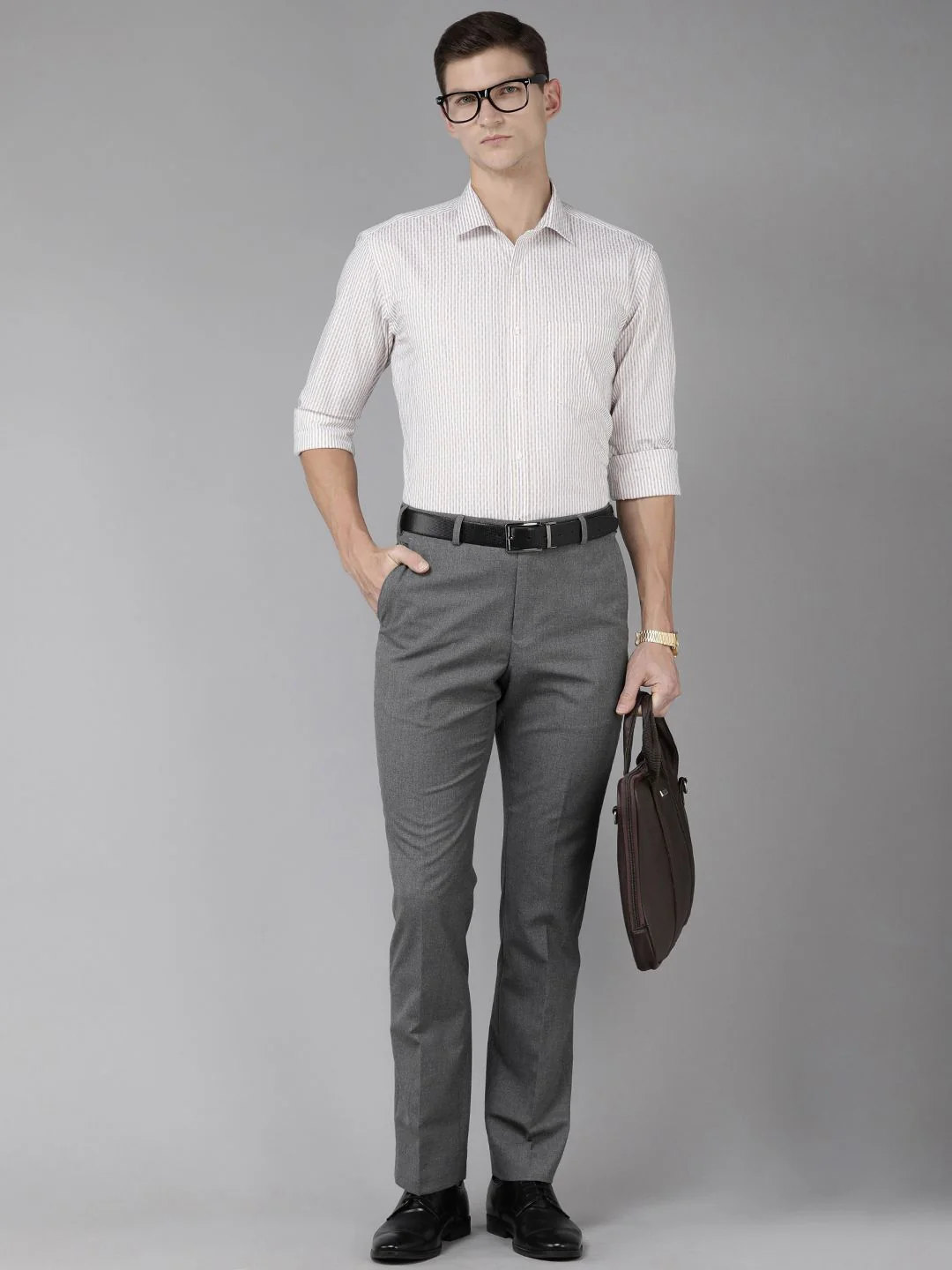 Park Avenue Men Slim Fit Vertical Stripes Opaque Pure Cotton Formal Shirt - Image 7