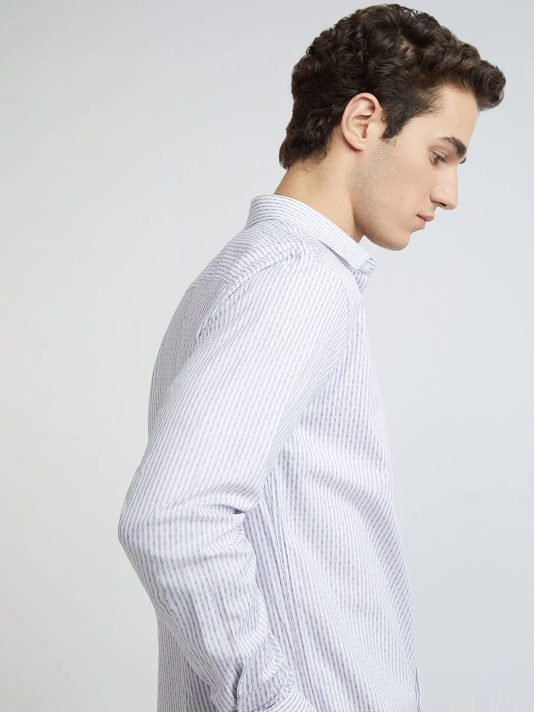 Park Avenue Men Slim Fit Vertical Stripes Opaque Pure Cotton Formal Shirt - Image 7
