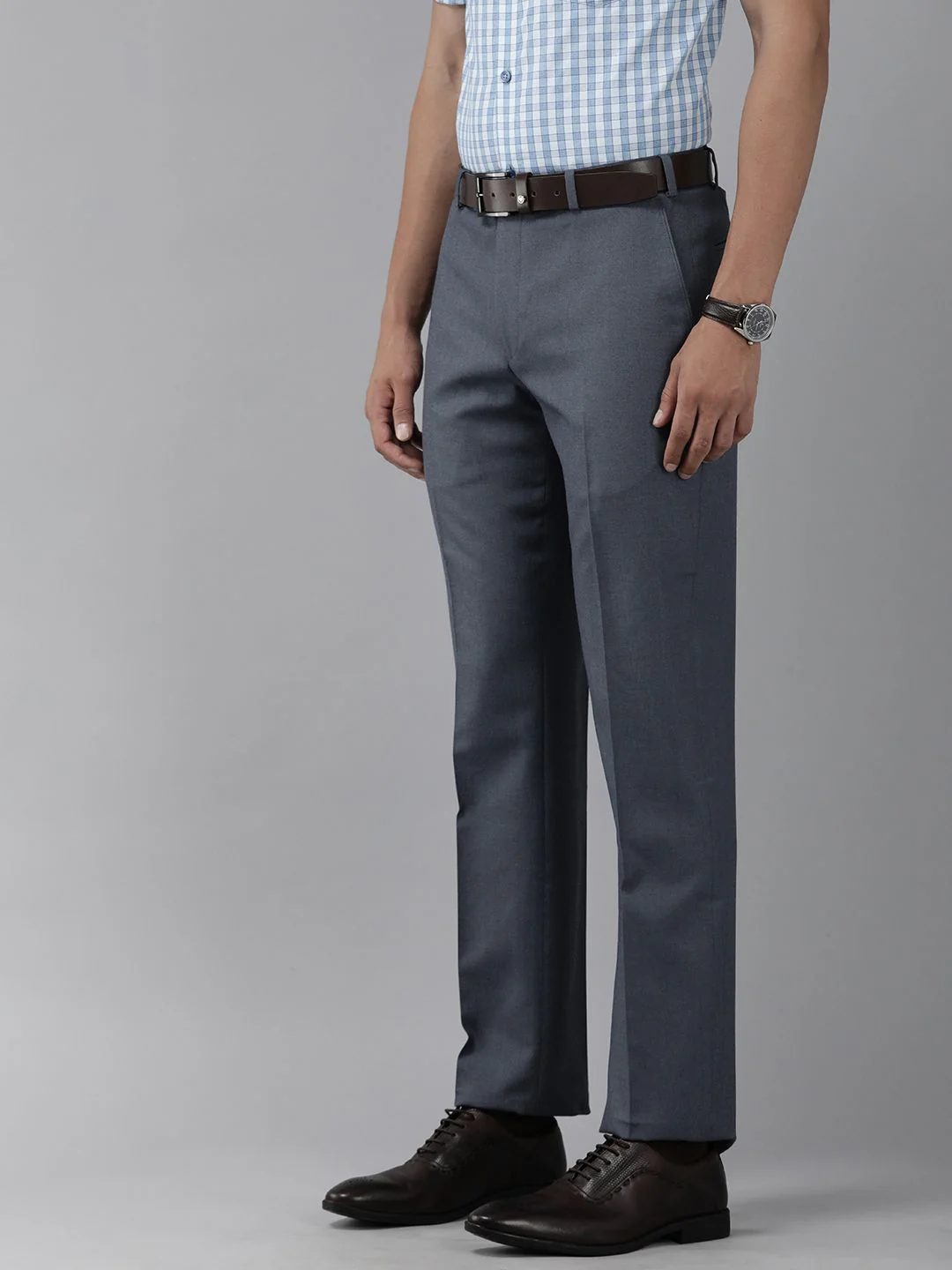 Park Avenue Men Smart Fit Low-Rise Formal Trousers - Image 2