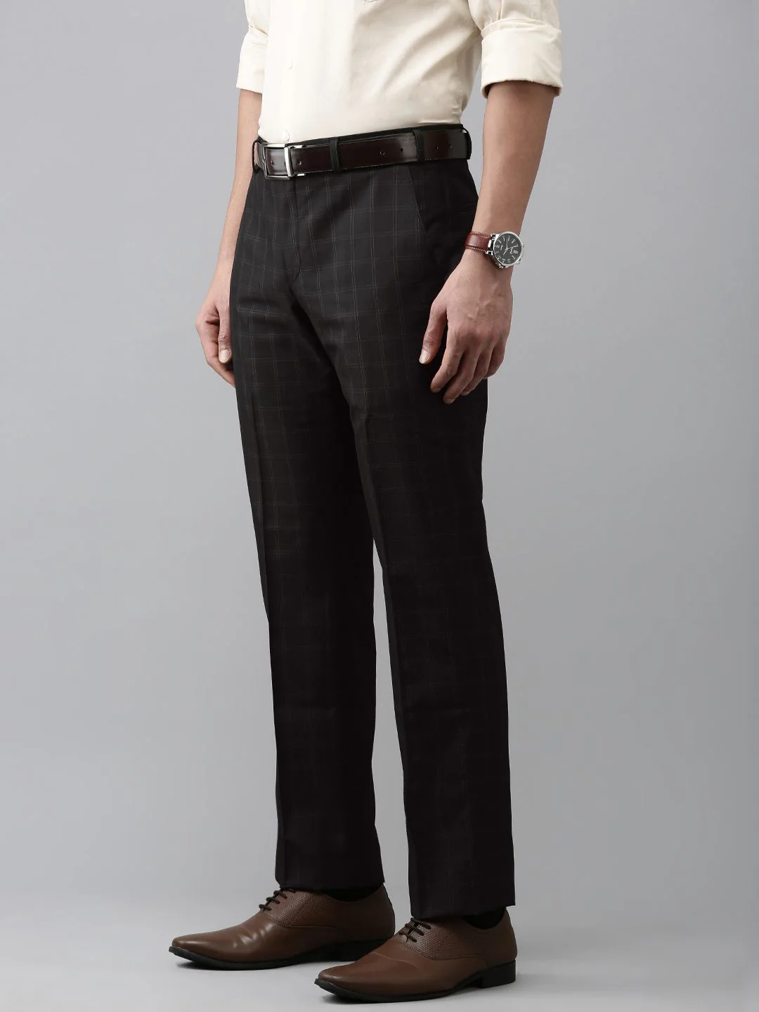 Park Avenue Men Smart Slim Fit Formal Trousers - Image 2