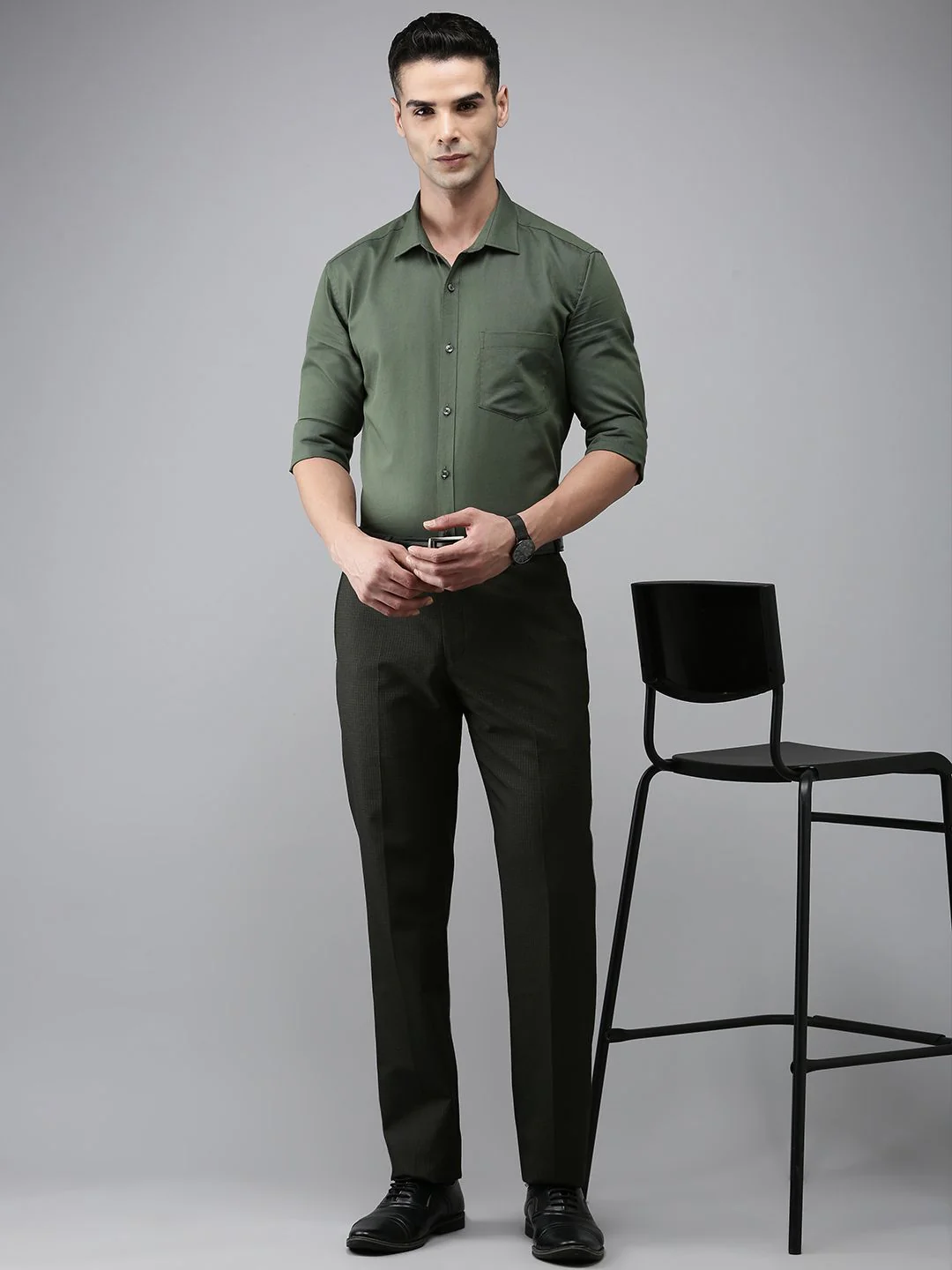 Park Avenue Men Smart Slim Fit Formal Trousers - Image 5