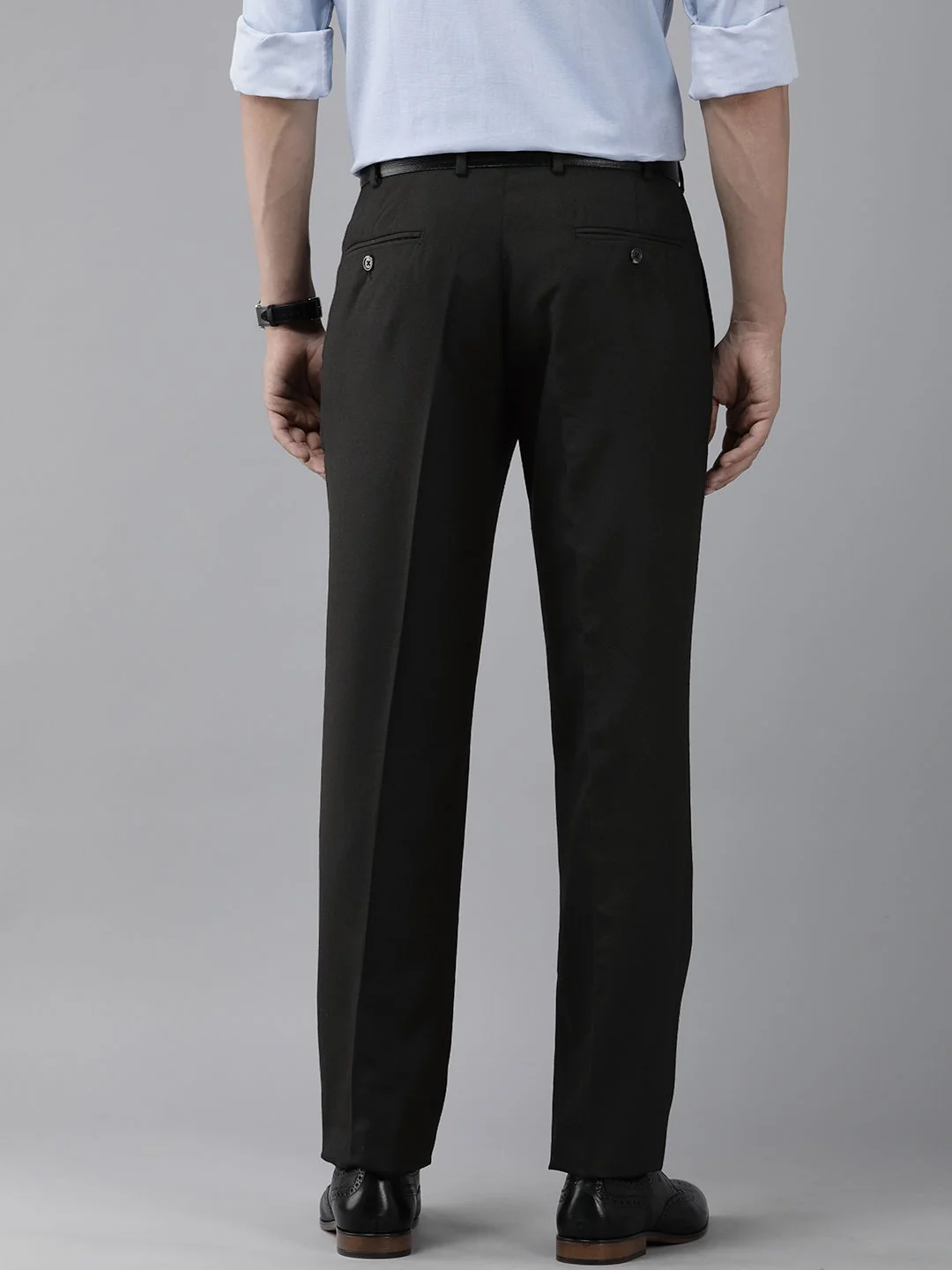 Park Avenue Men Solid Formal Trousers - Image 3