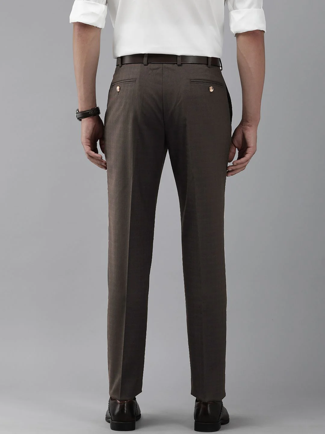 Park Avenue Men Solid Formal Trousers - Image 3