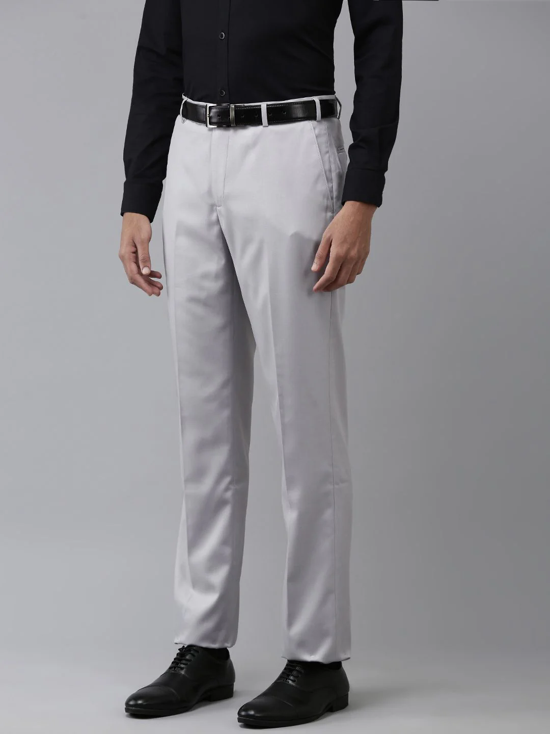 Park Avenue Men Solid Formal Trousers - Image 2