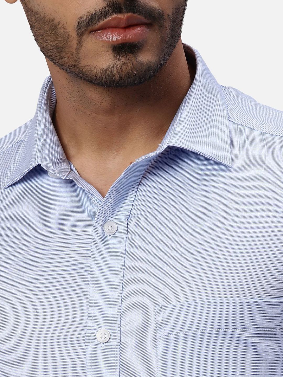Park Avenue Men Spread Collar Textured Cotton Formal Shirt - Image 2