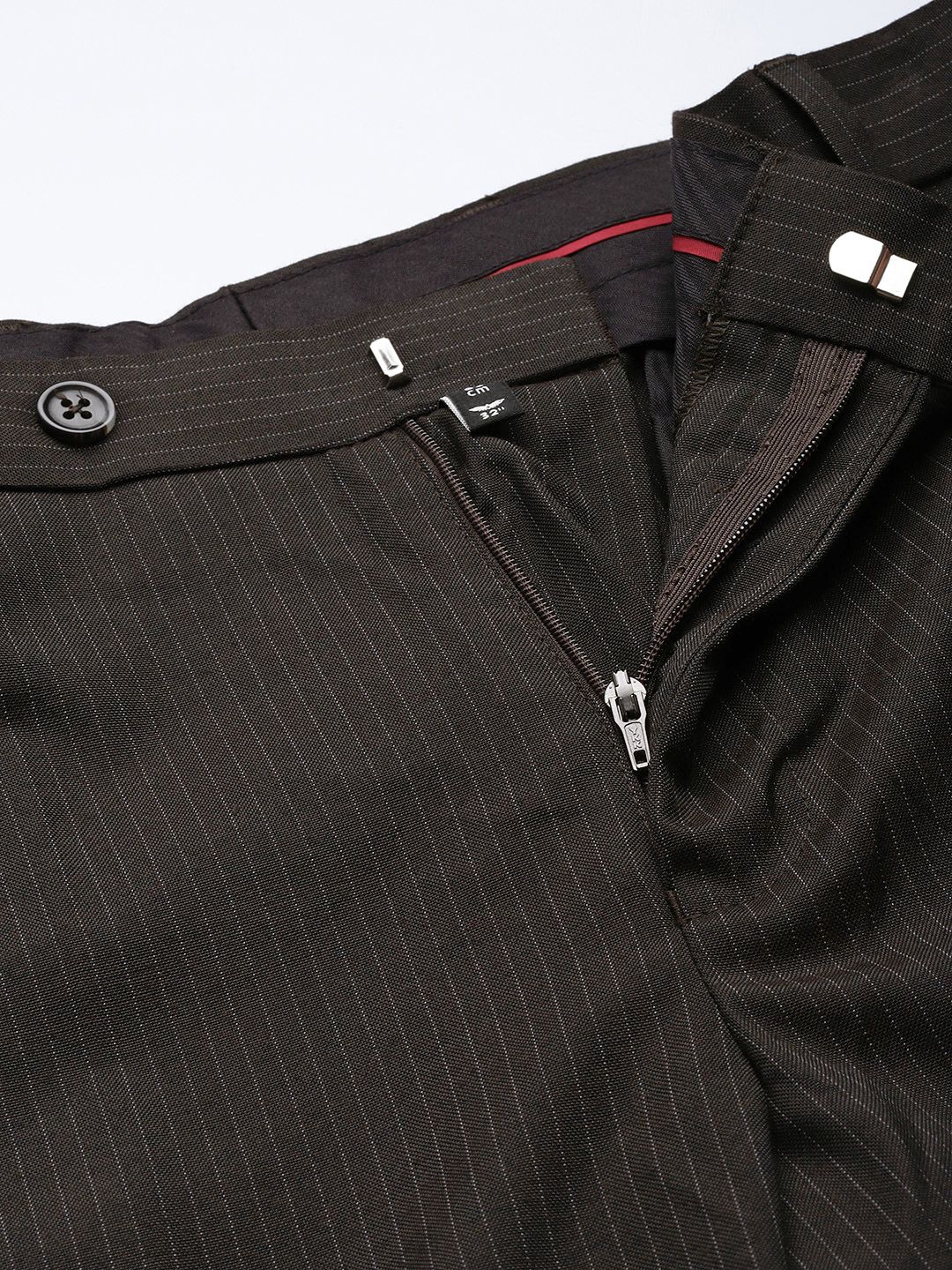 Park Avenue Men Striped Formal Trousers - Image 4