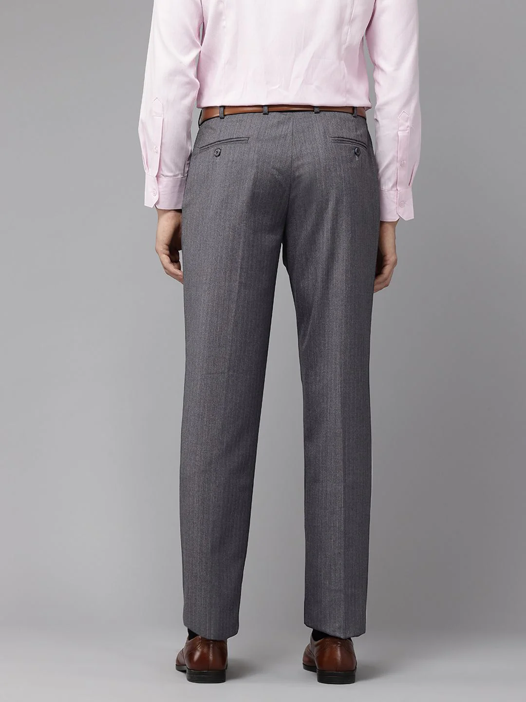 Park Avenue Men Striped Formal Trousers - Image 3
